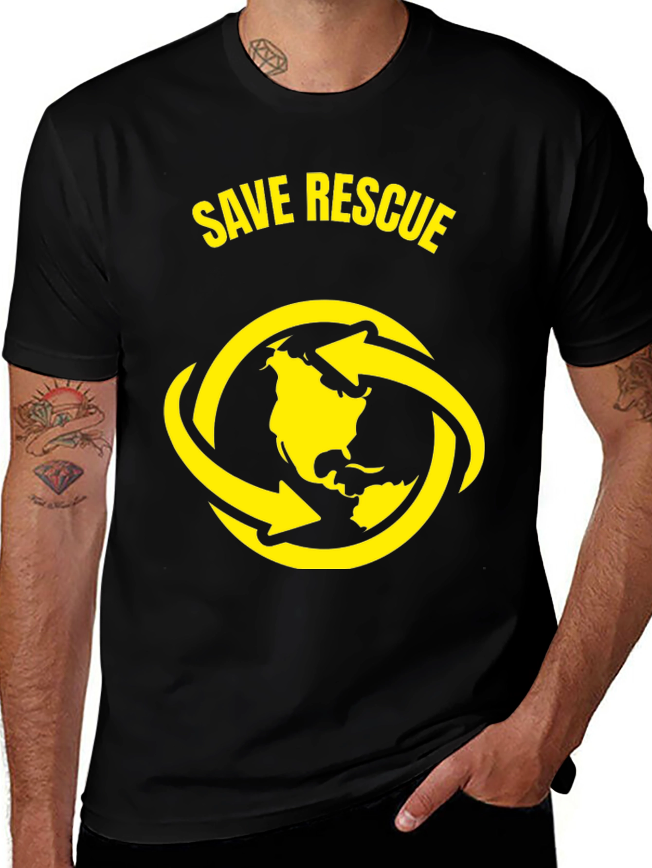 Save Rescue Earth Graphic T-Shirt