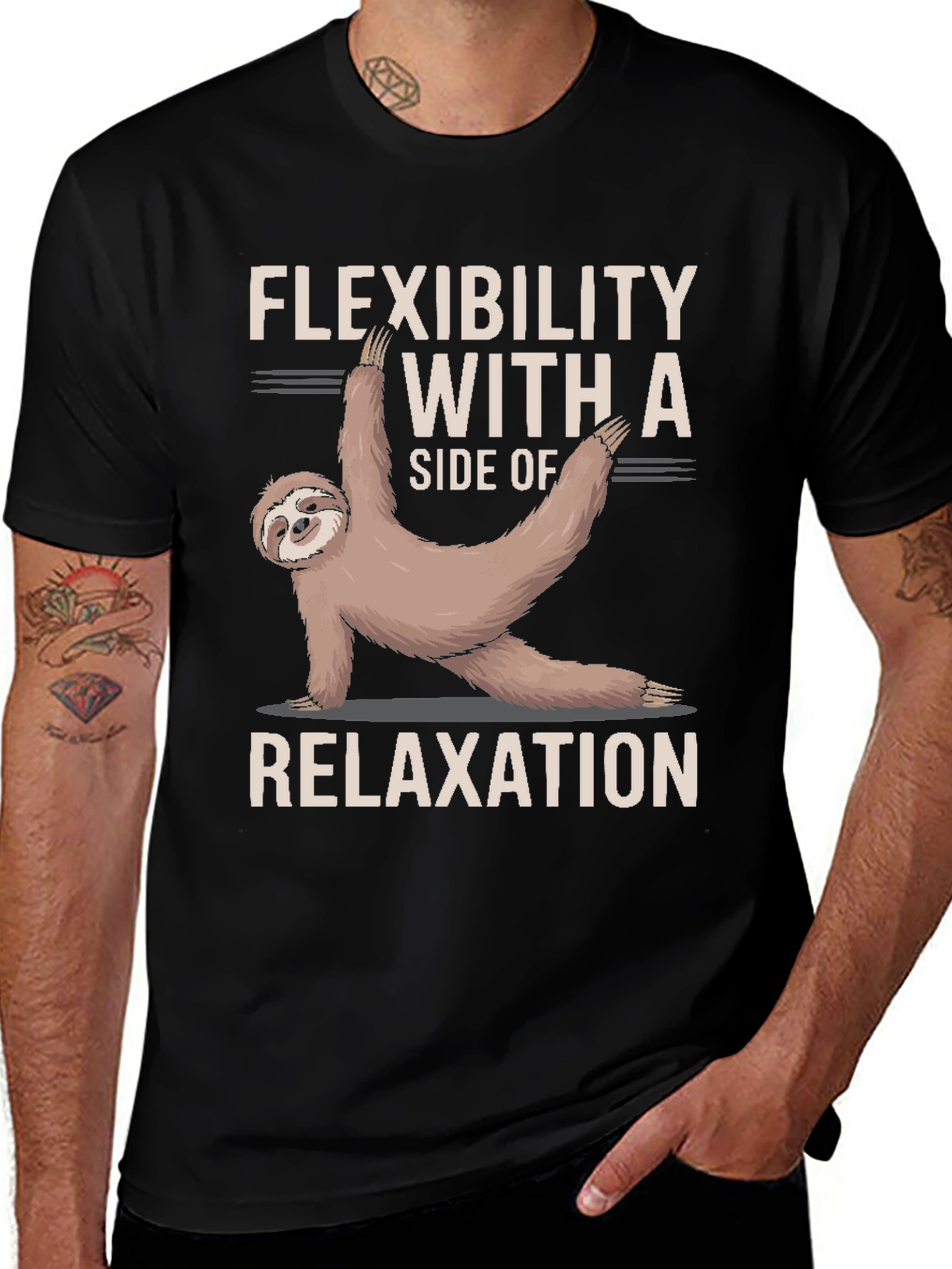 Variant 11 of Funny Sloth Yoga Relaxation Graphic T-Shirt