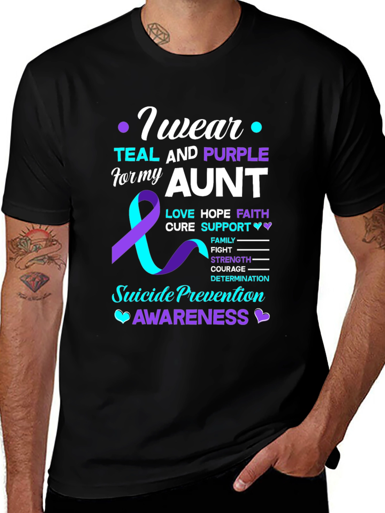 Variant 5 of Teal and Purple Aunt Suicide Awareness T-Shirt