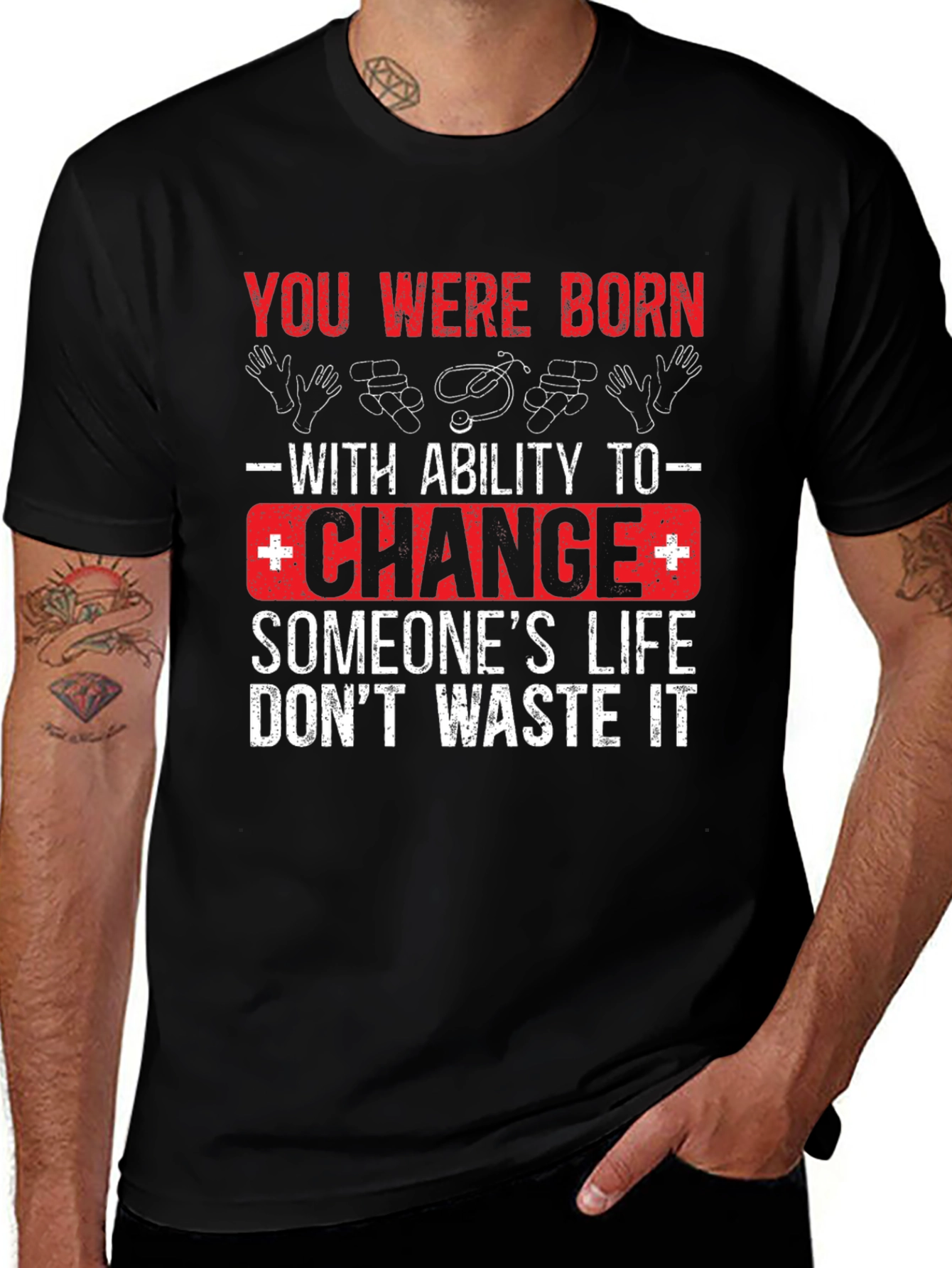 Variant 15 of You Were Born to Change Someone's Life Black Graphic Tee