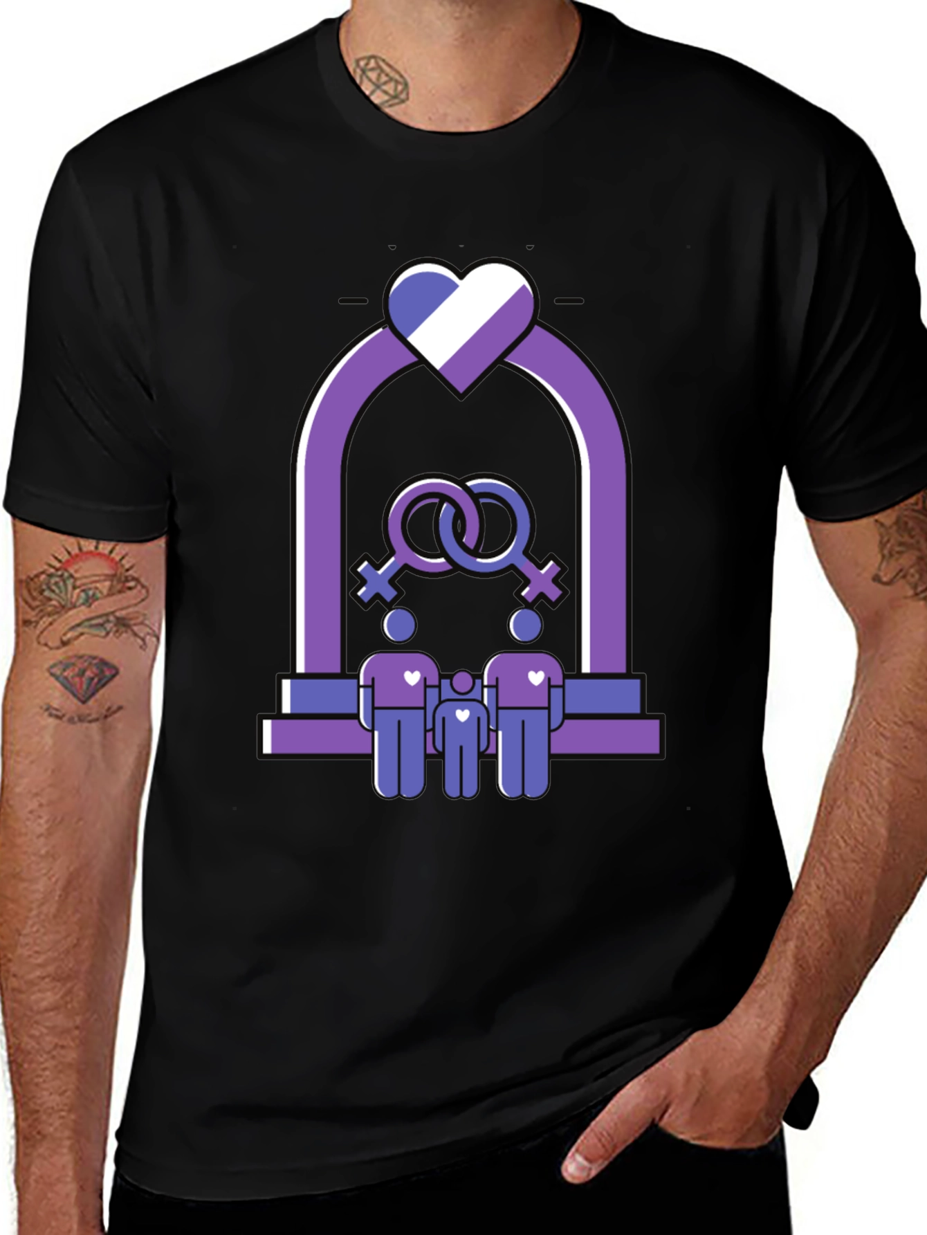 Variant 18 of Pride Family T-Shirt - Lesbian Parents with Child