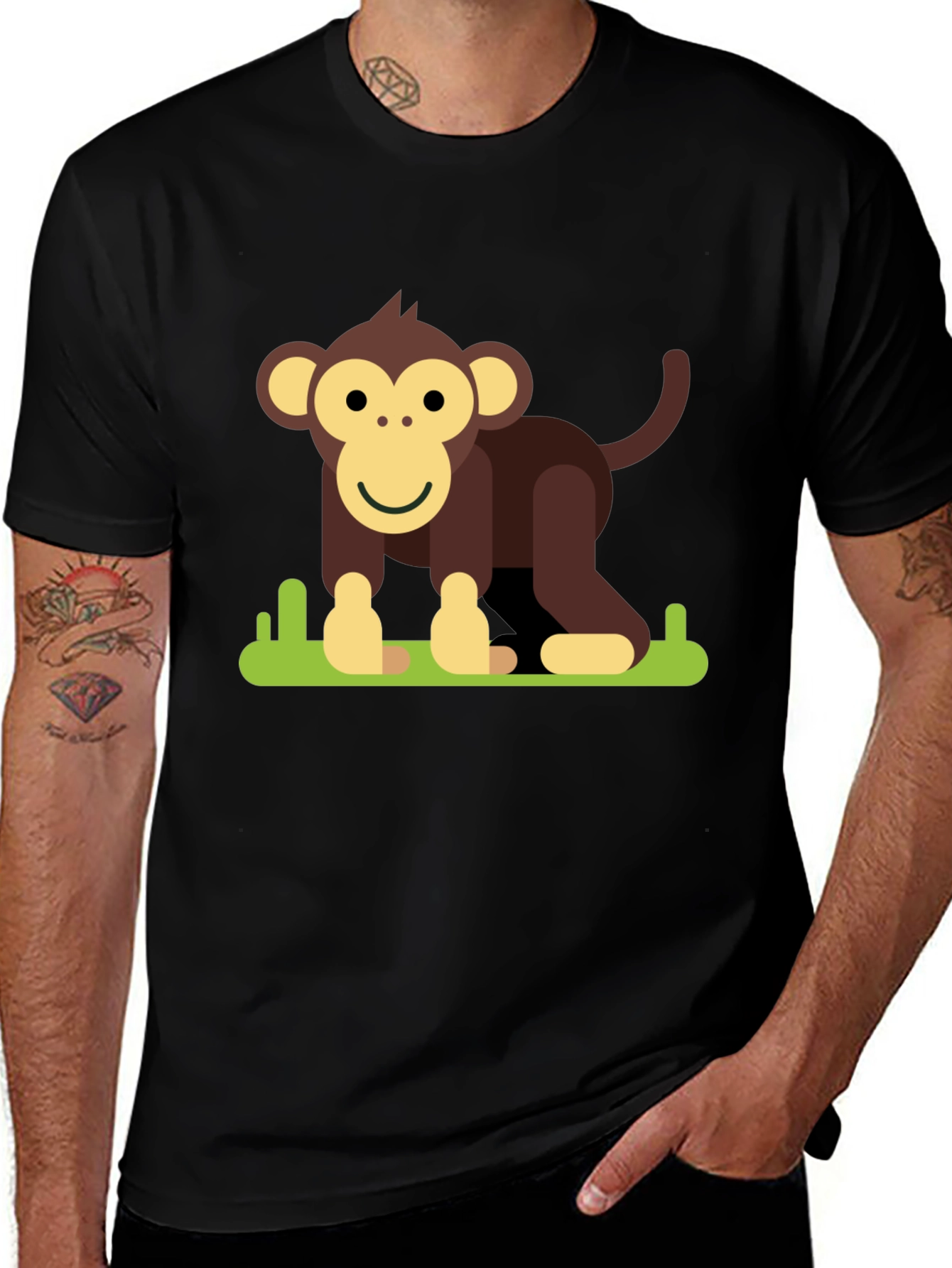 Variant 19 of Monkey Graphic Tee - Fun & Playful Design