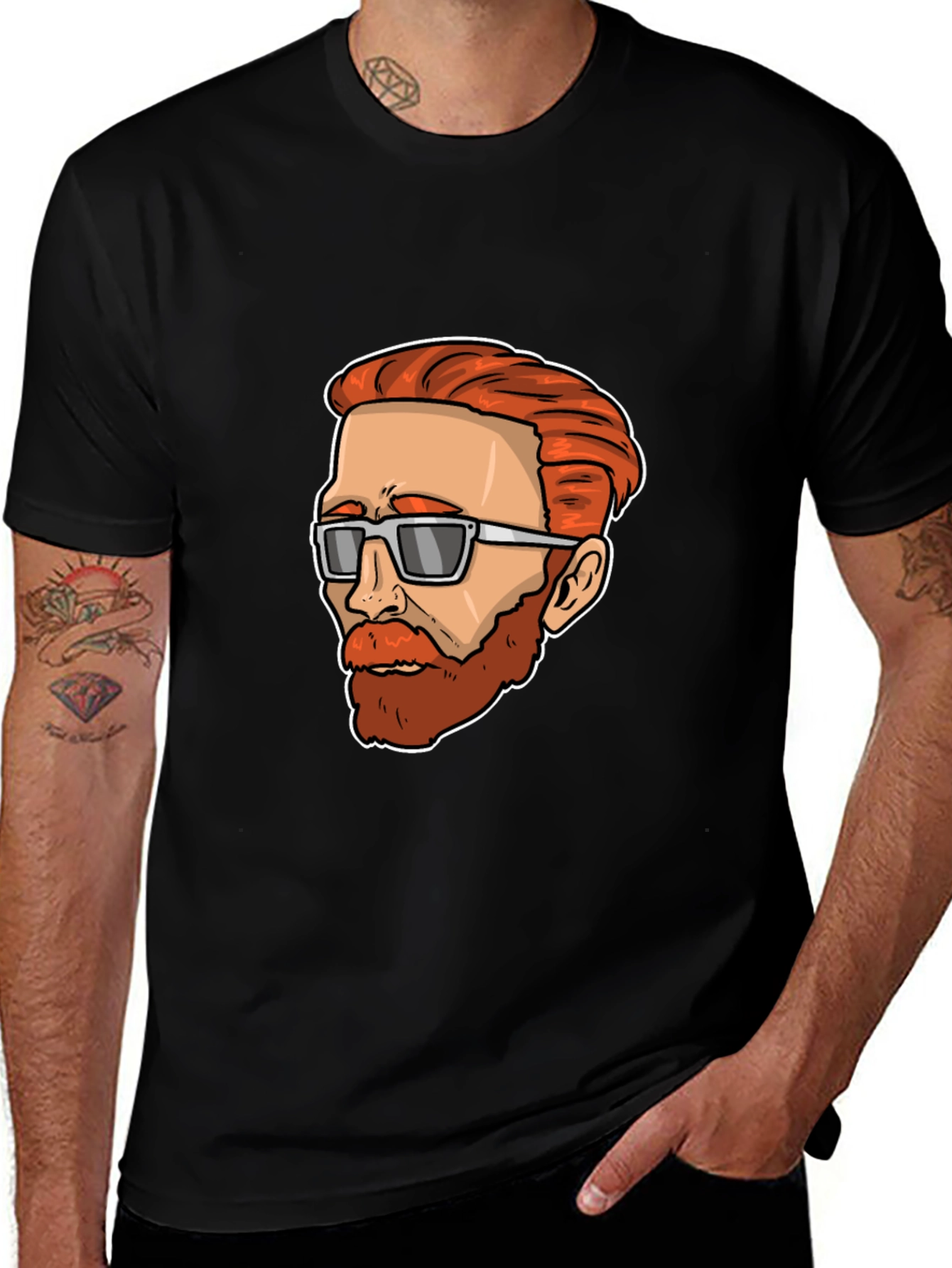 Variant 28 of Cool Cartoon Van Gogh Black Tee