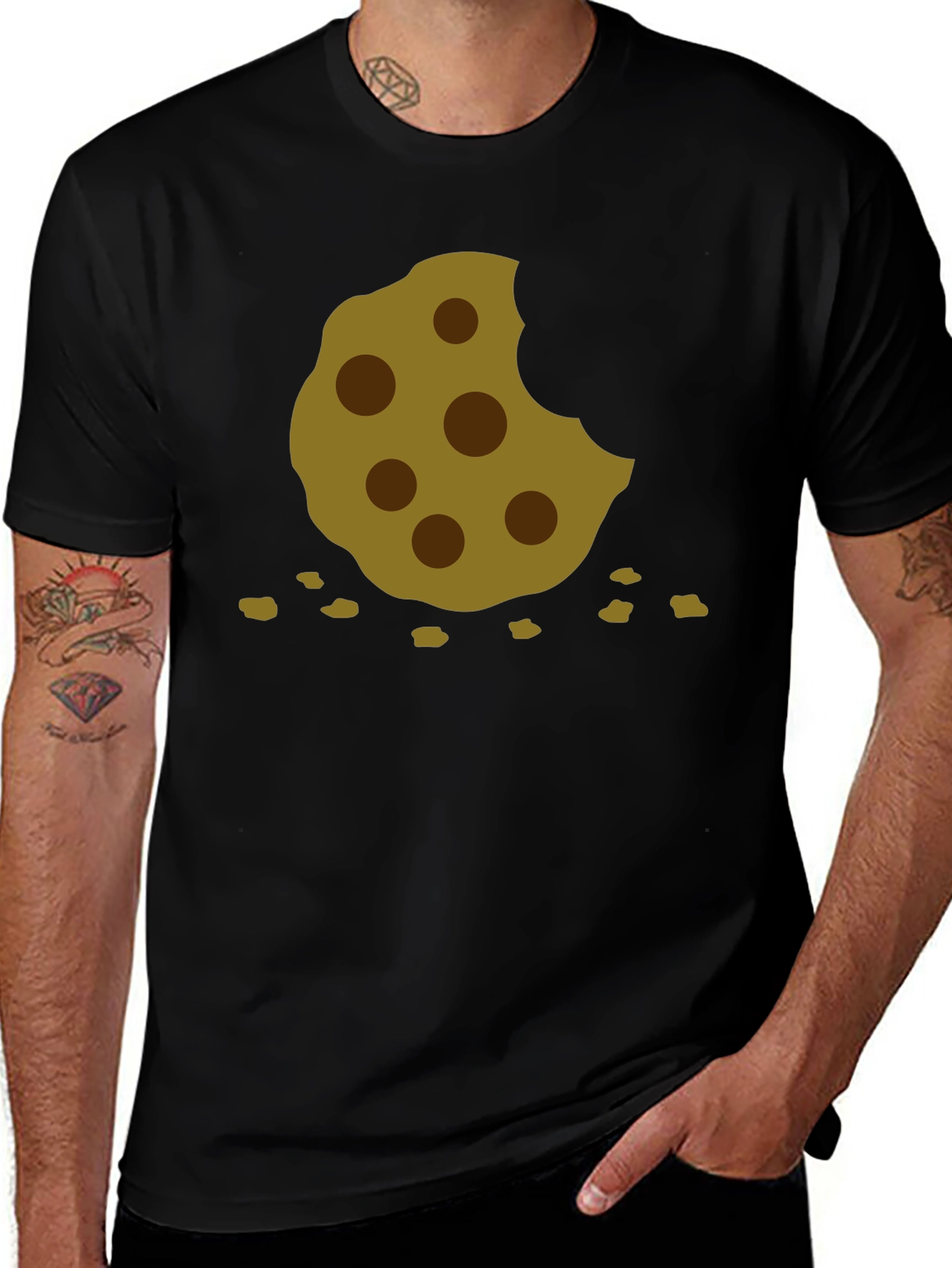 Variant 11 of Cookie Monster Bite T-Shirt - Black Cotton Tee