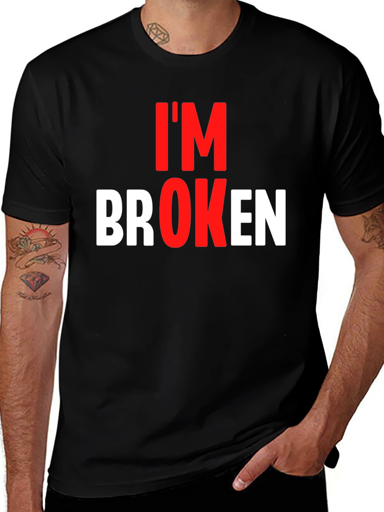Variant 7 of I'm Broken Graphic Tee - Black T-Shirt