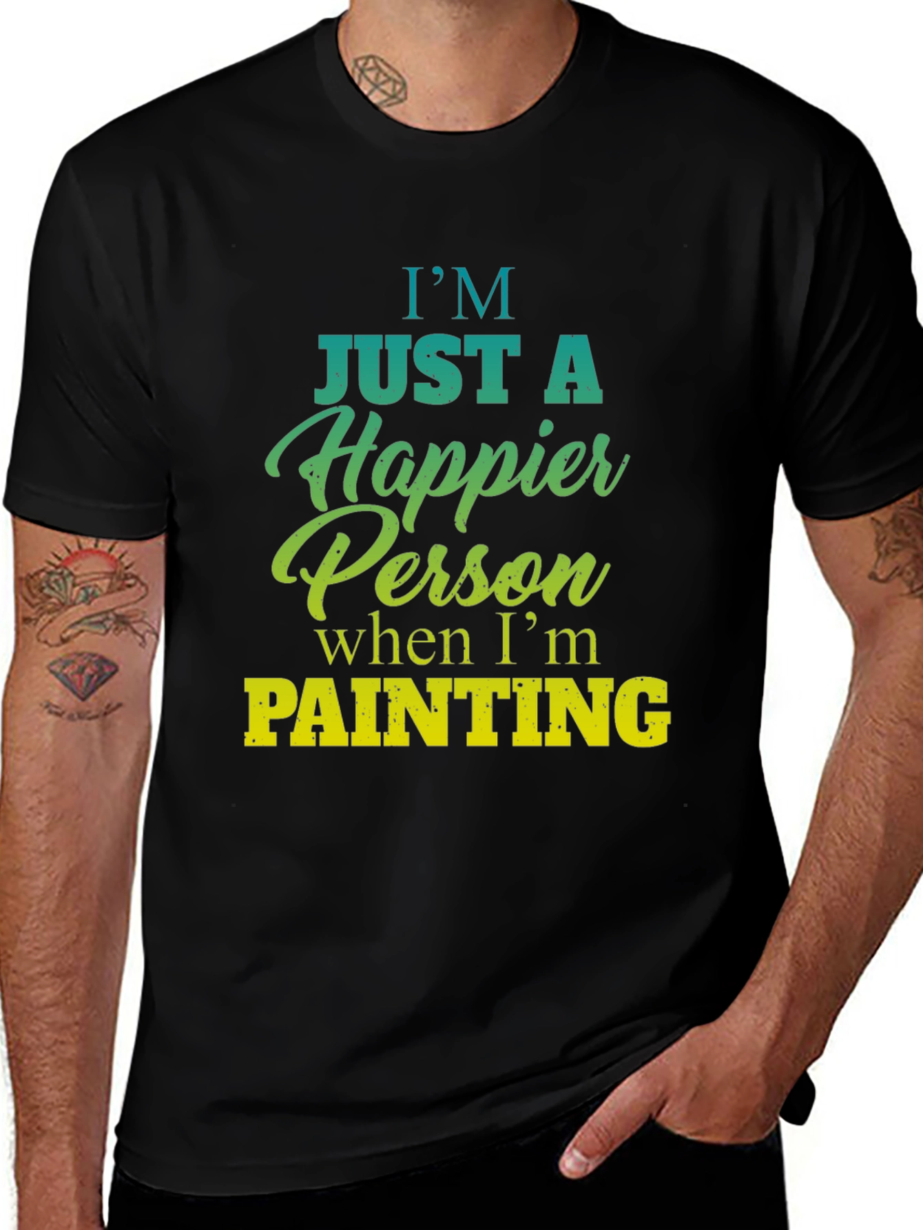 Variant 11 of Happier Person Painting Graphic T-Shirt