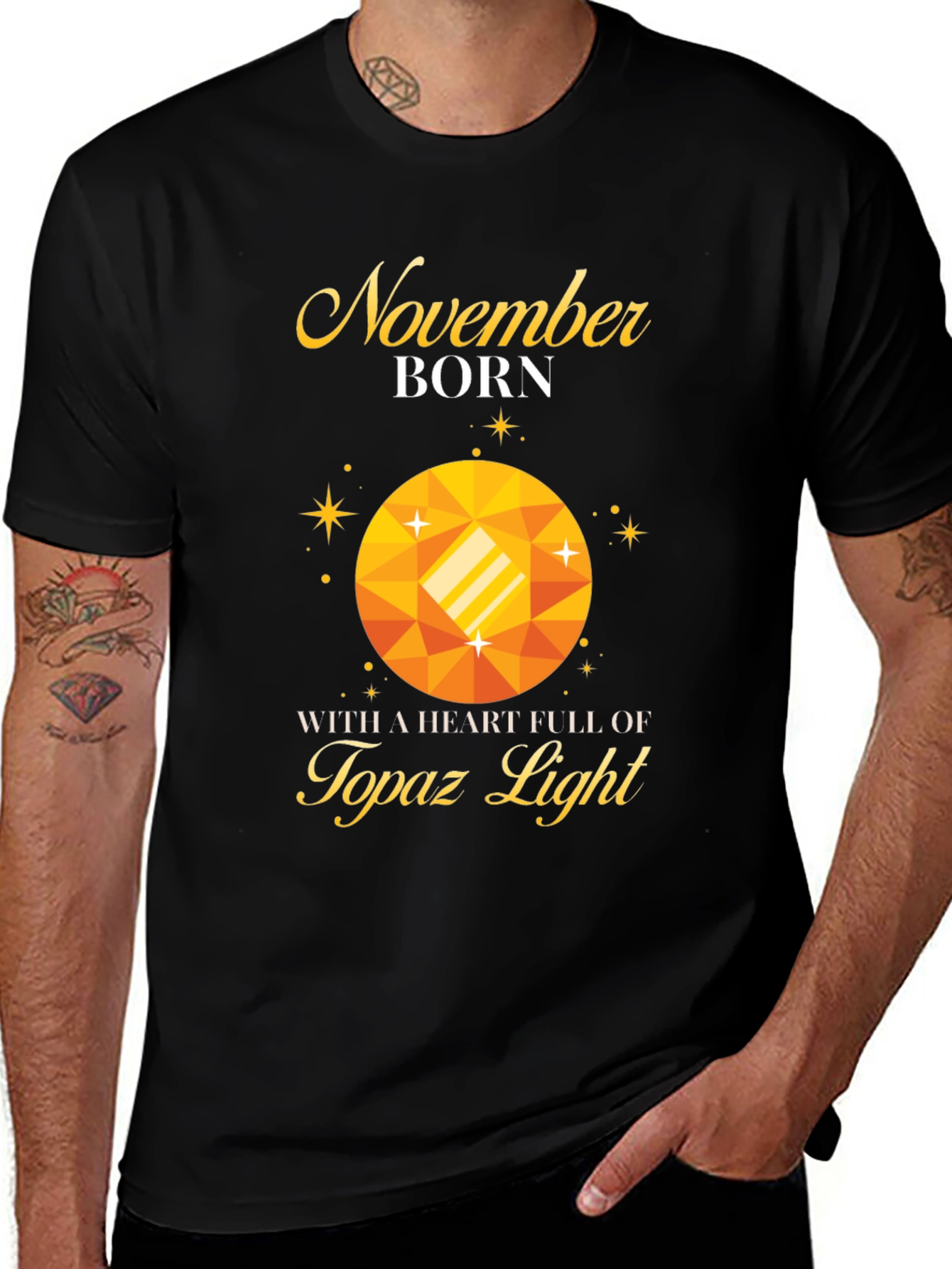 November Born Topaz Gemstone T-Shirt