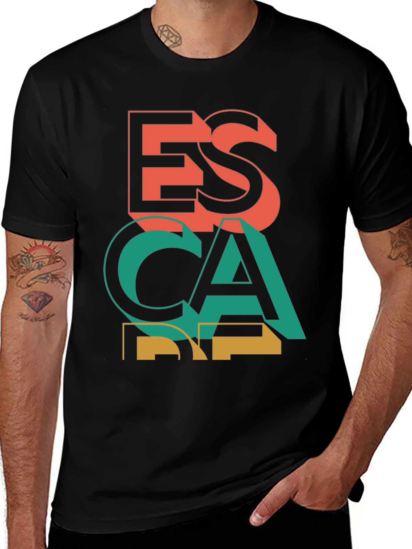 Escape Graphic Print Crew Neck T-Shirt