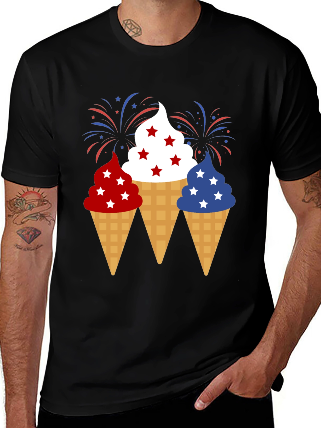 Variant 23 of Patriotic Ice Cream Cone T-Shirt - 4th of July