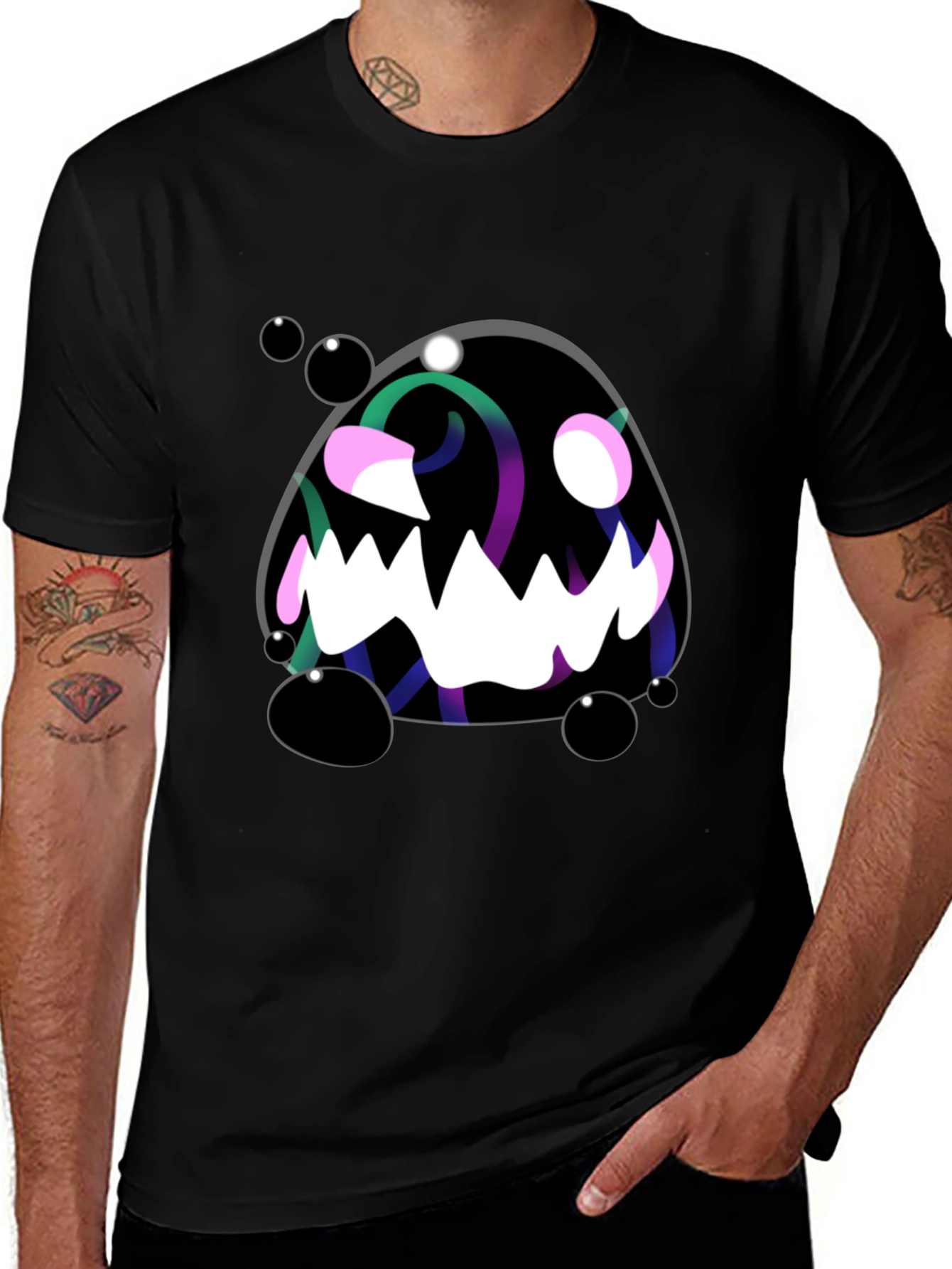Variant 10 of Monster Graphic Black Tee - Spooky Fun!