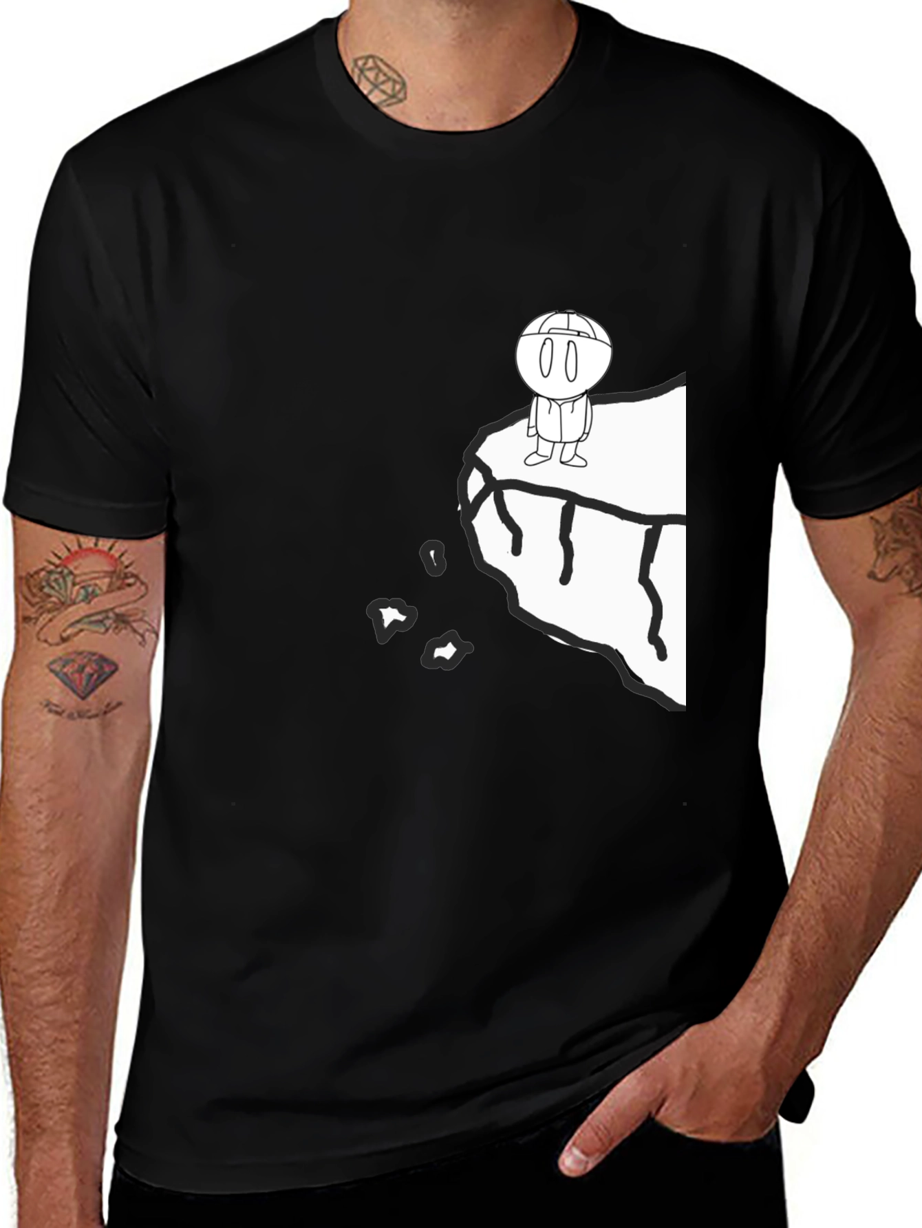 Variant 11 of Cliff Edge Graphic Tee - Black