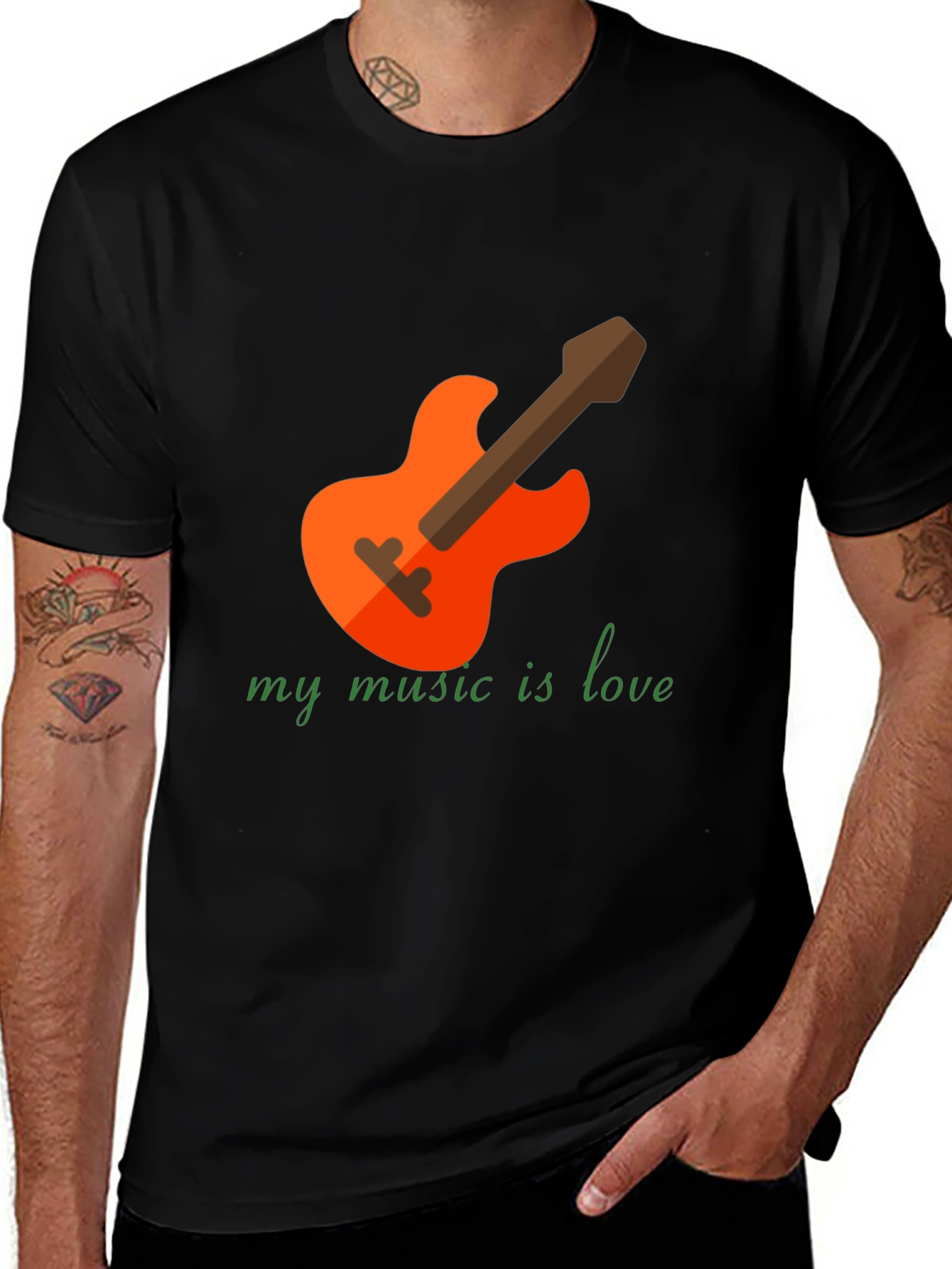 My Music is Love Black Graphic T-Shirt