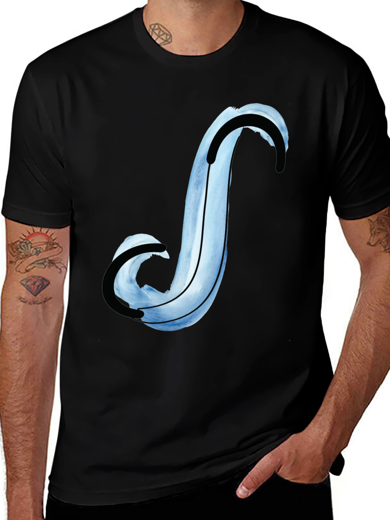 Variant 25 of Abstract Blue Curve Graphic Tee