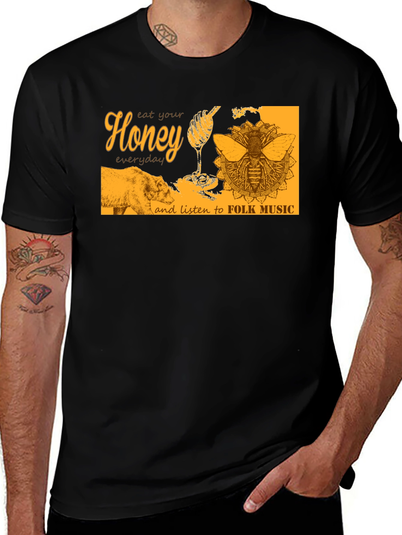 Variant 20 of Eat Honey & Listen to Folk Music T-Shirt