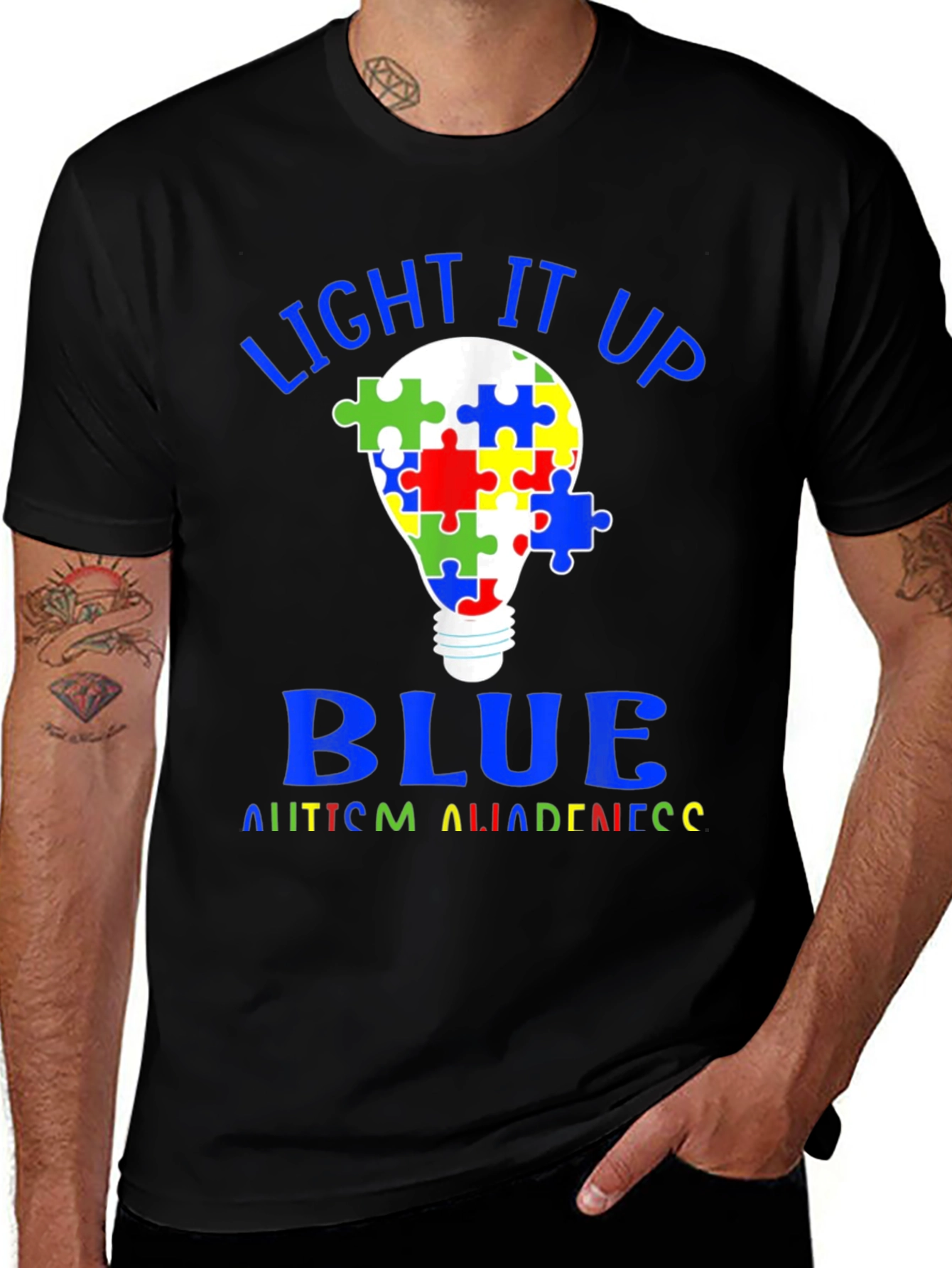Variant 27 of Autism Awareness Light It Up Blue T-Shirt