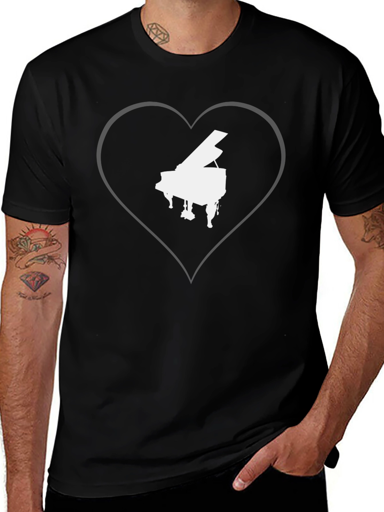 Variant 5 of Piano Heart Graphic Tee - Music Lover's T-Shirt
