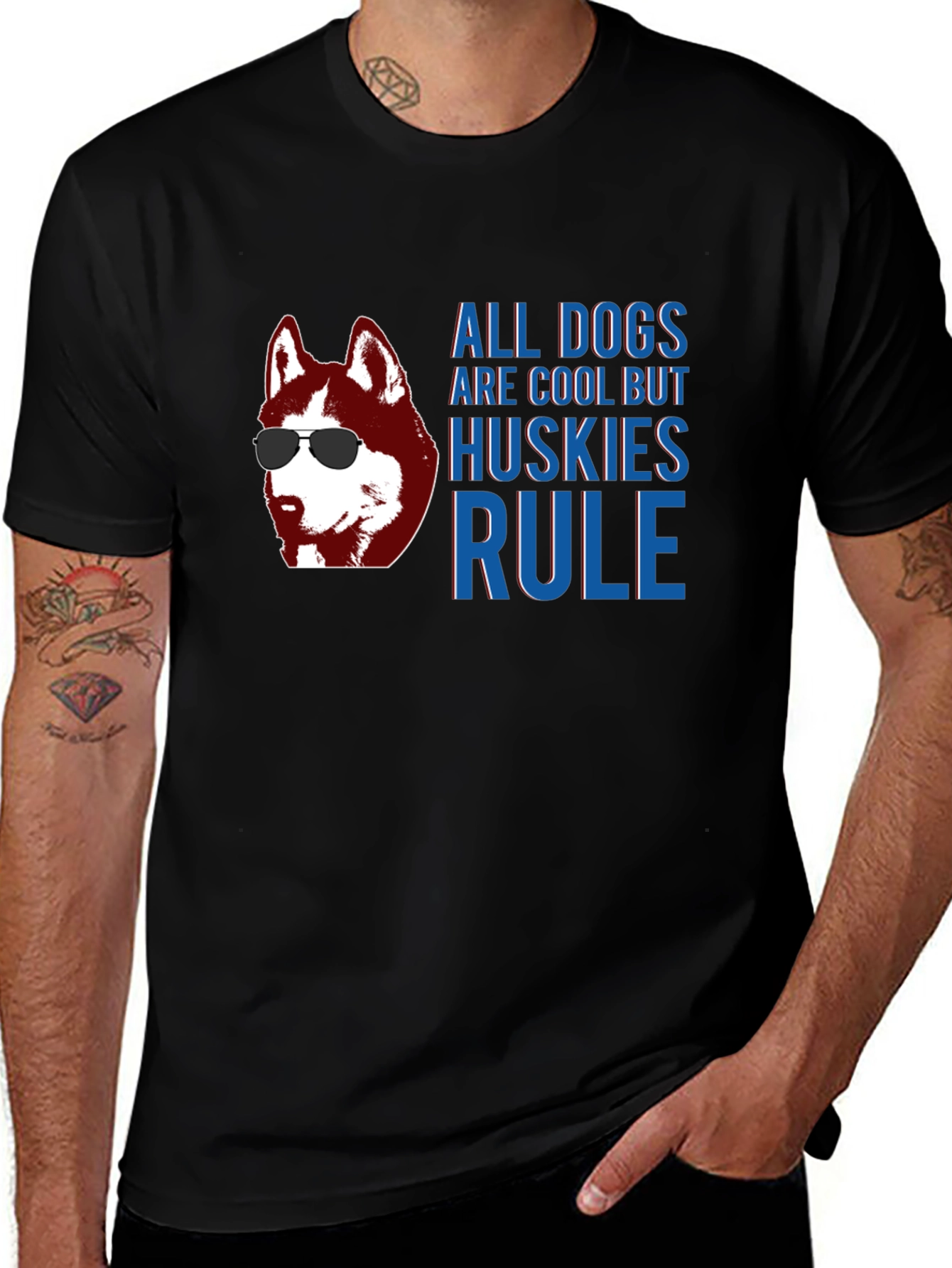Variant 12 of Cool Huskies Rule Graphic T-Shirt - Dog Lover Tee