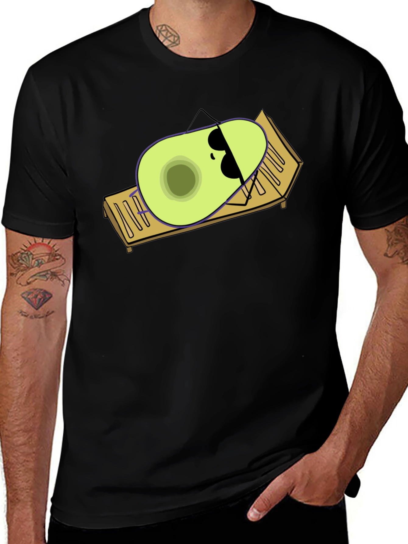 Variant 26 of Relaxing Avocado Graphic Tee - Sun's Out, Pits Out!