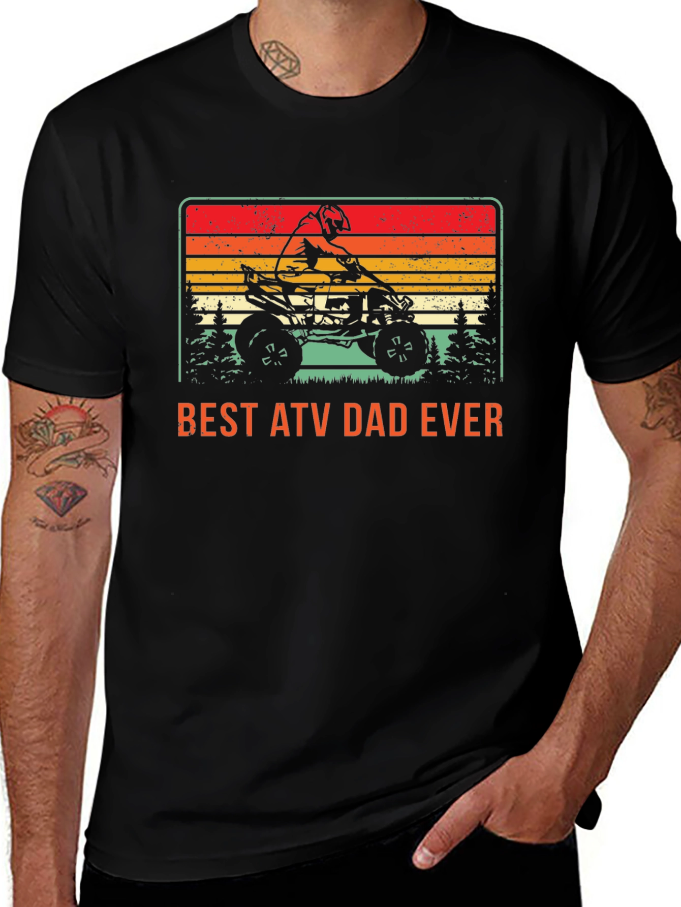 Best ATV Dad Ever Graphic Tee - Off-Road Adventure T-Shirt