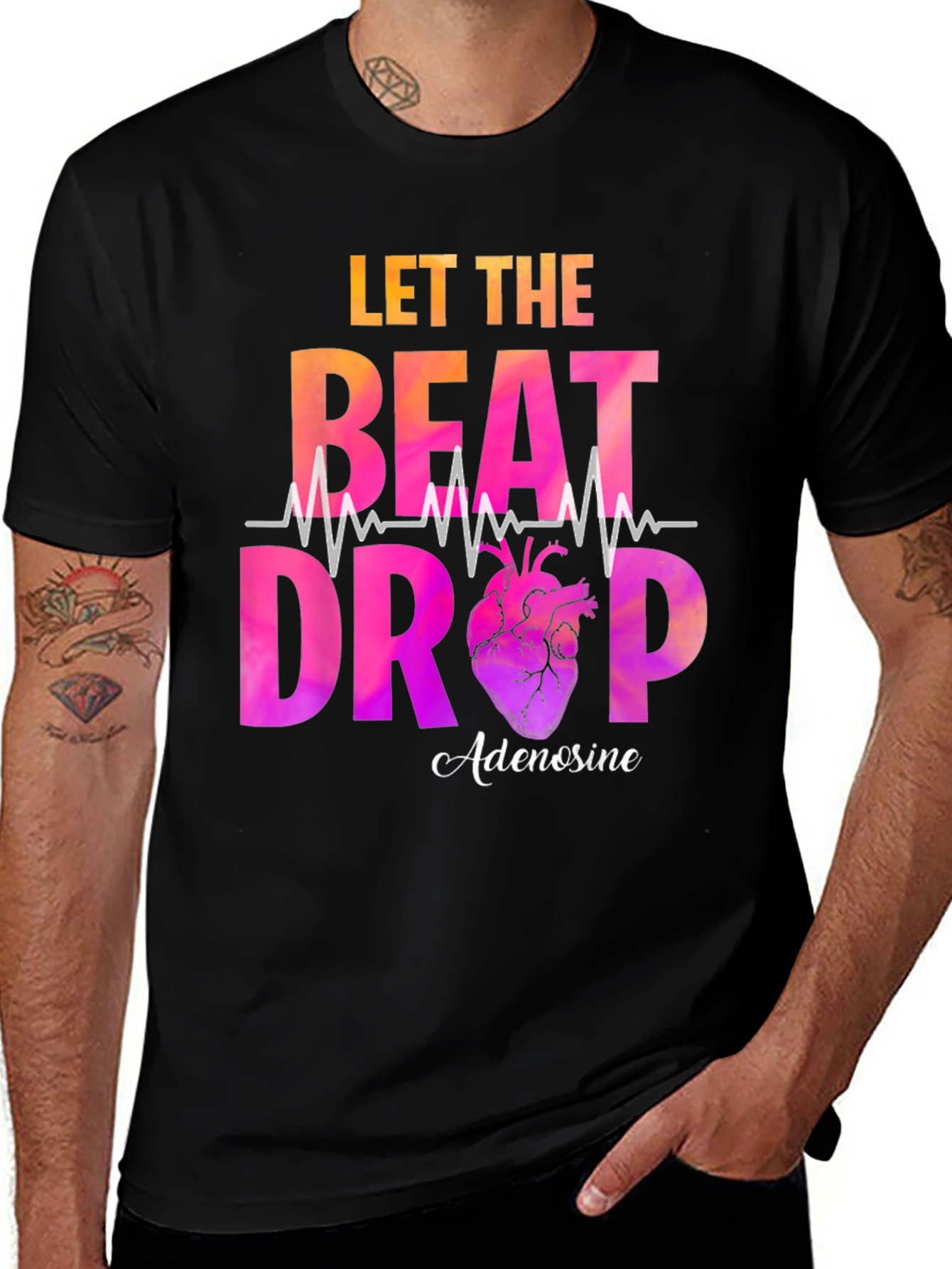 Let the Beat Drop Adenosine Black T-Shirt