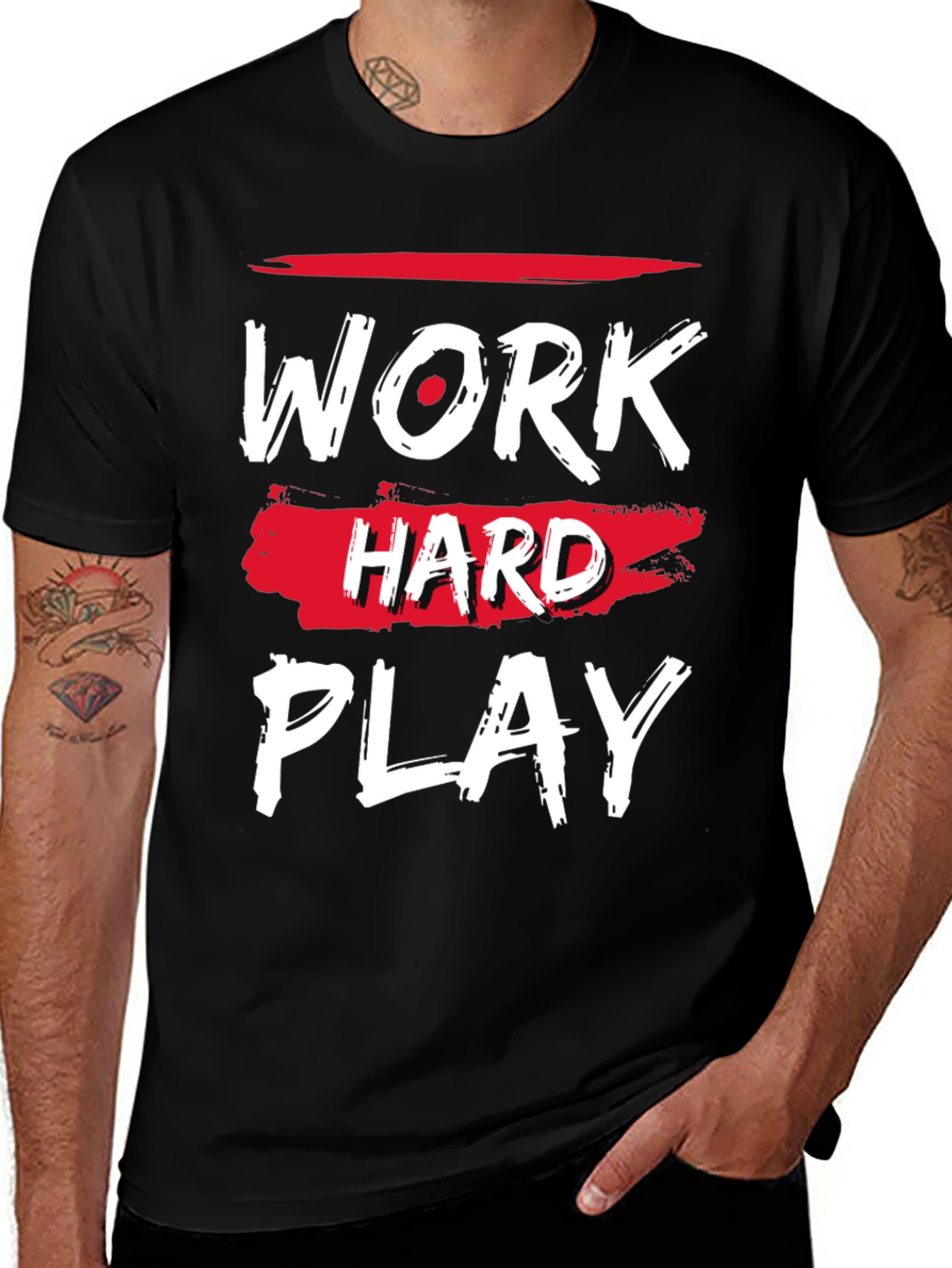 Variant 12 of Work Hard Play Hard Graphic Tee