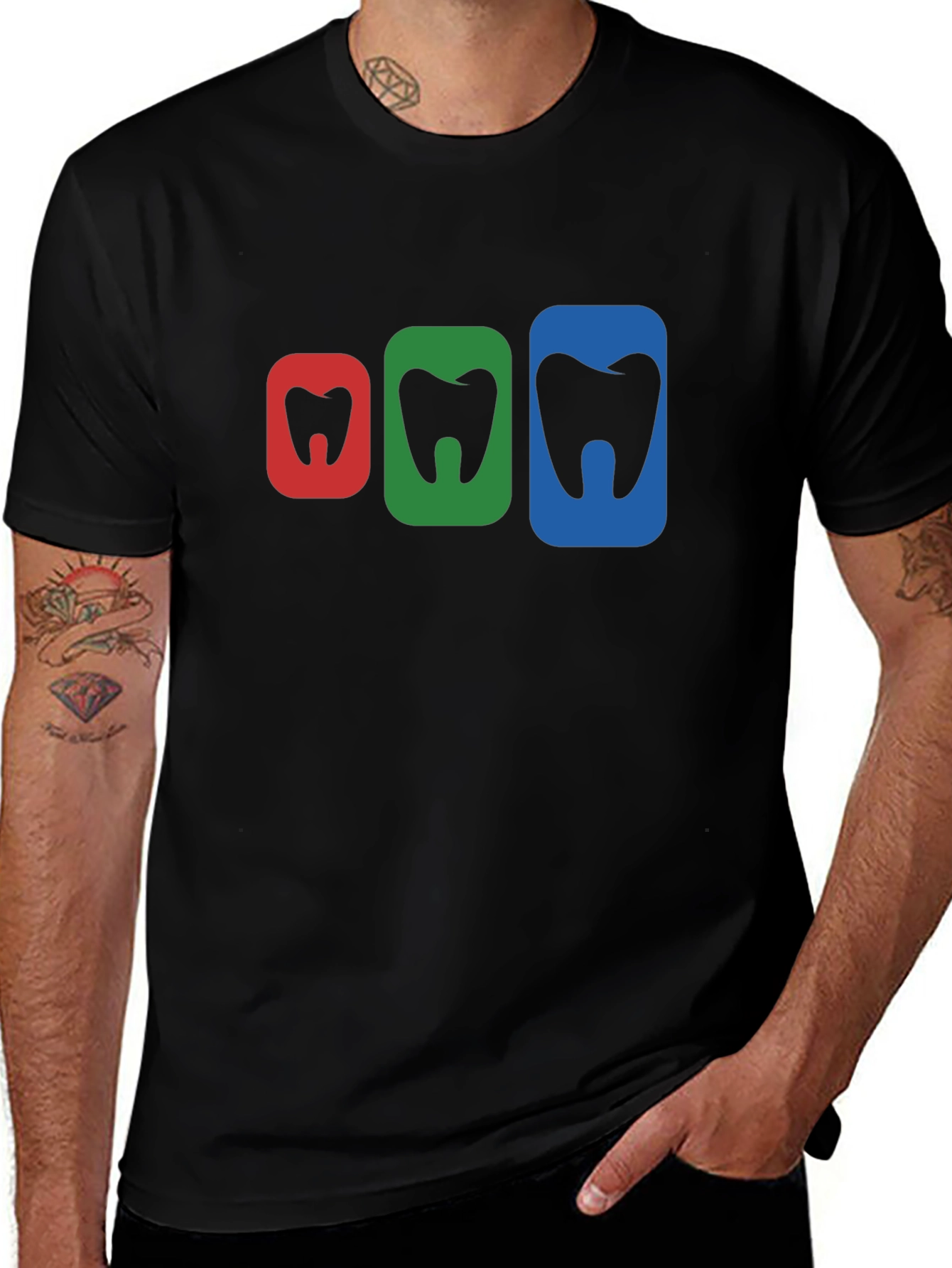 Colorful Tooth Graphic Tee - Dental Health