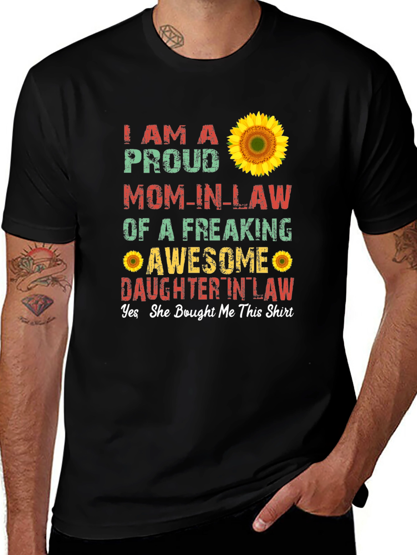 Proud Mom-in-Law Sunflower T-Shirt