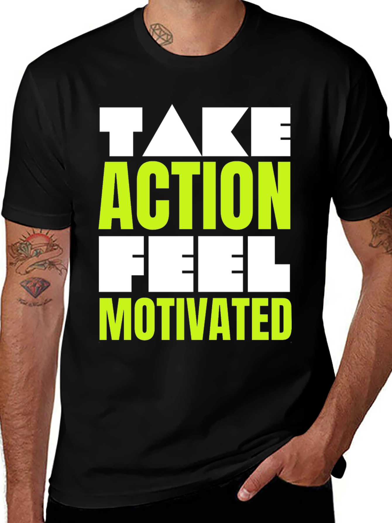 Variant 20 of Motivating Graphic Tee - Take Action Feel Motivated
