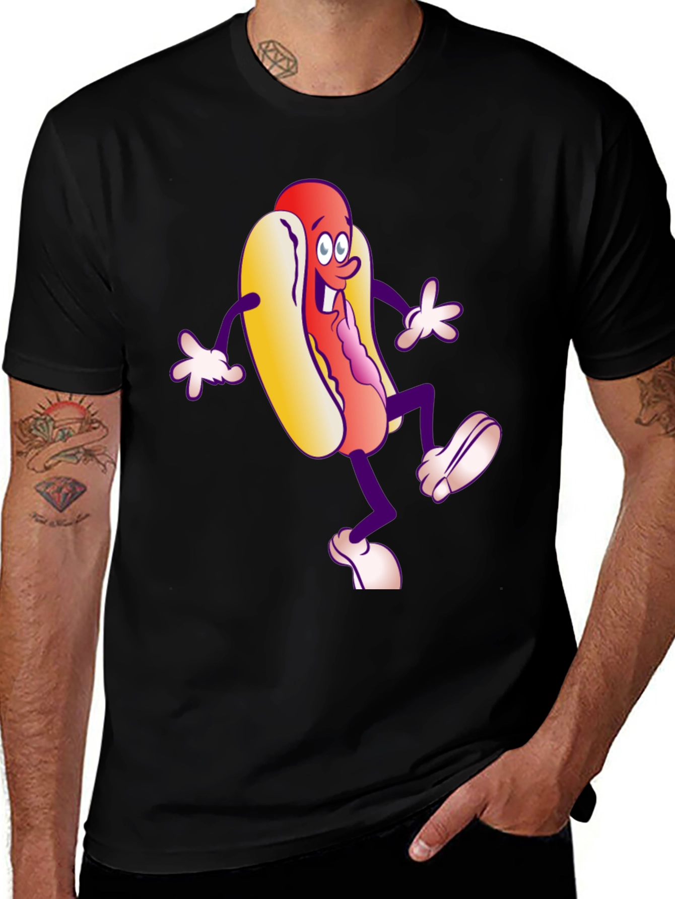 Variant 11 of Cartoon Hotdog Graphic T-Shirt