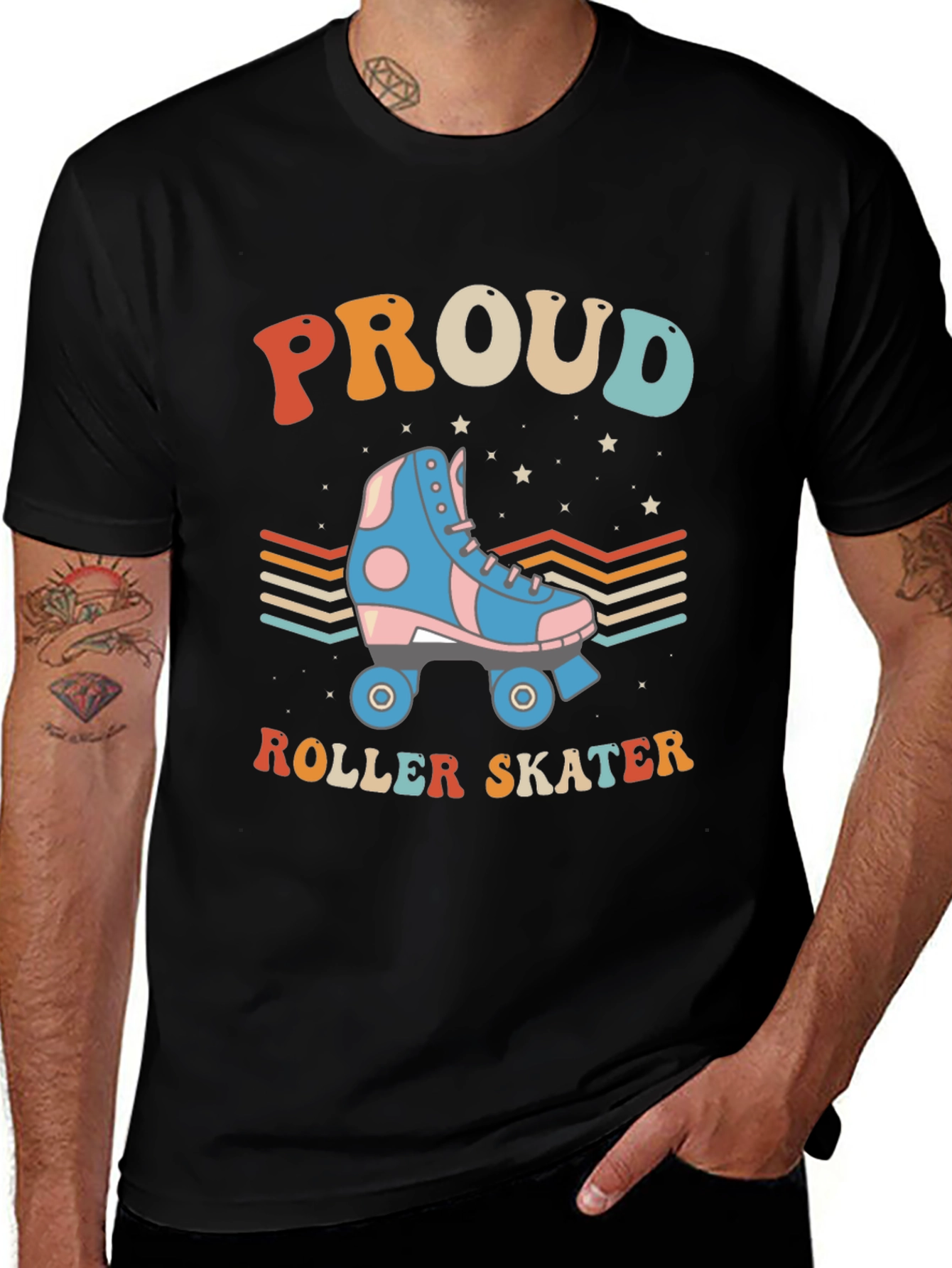 Variant 16 of Proud Roller Skater Graphic Tee Retro Design