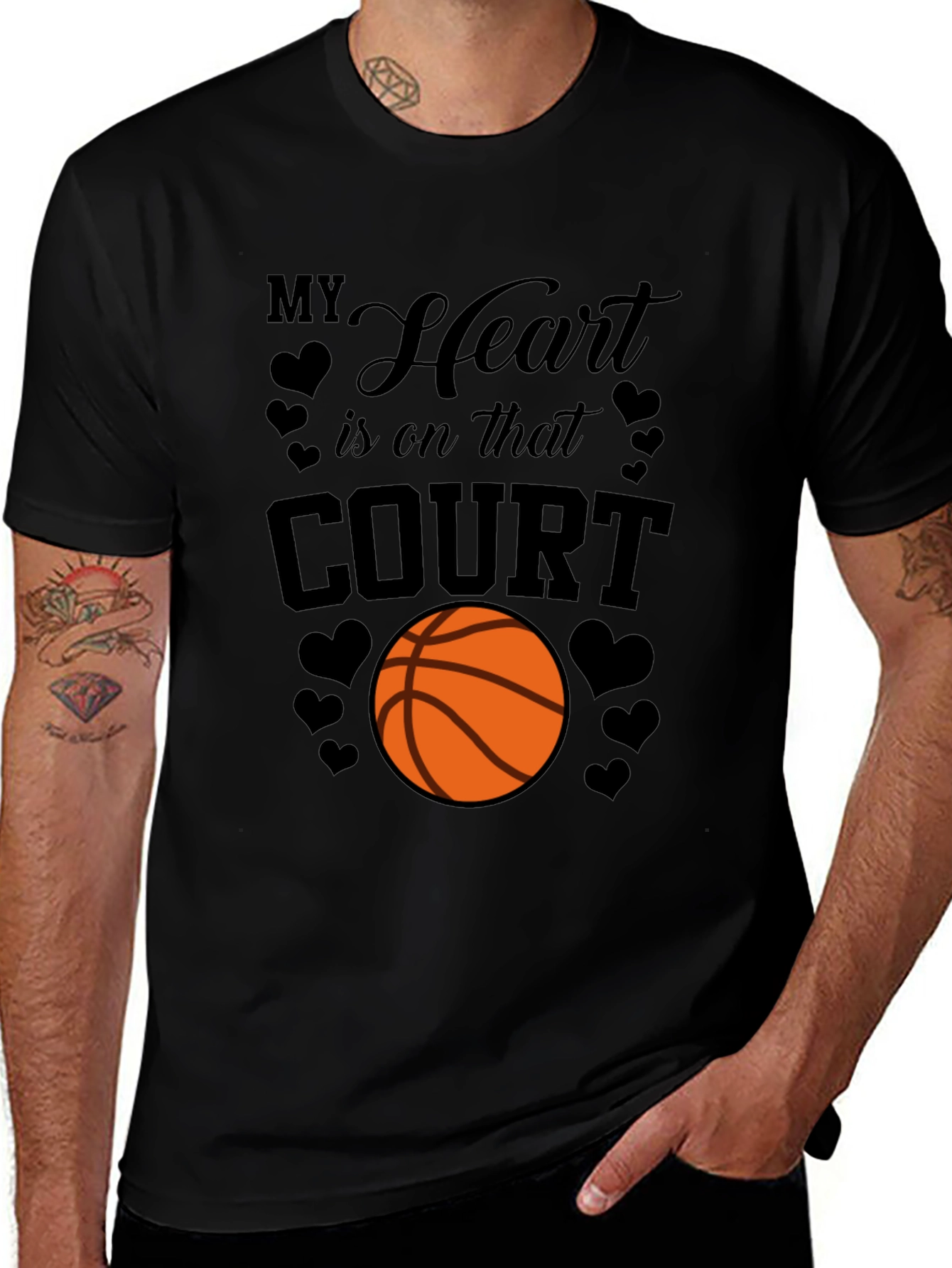 Variant 28 of Basketball Heart T-Shirt - Court Love