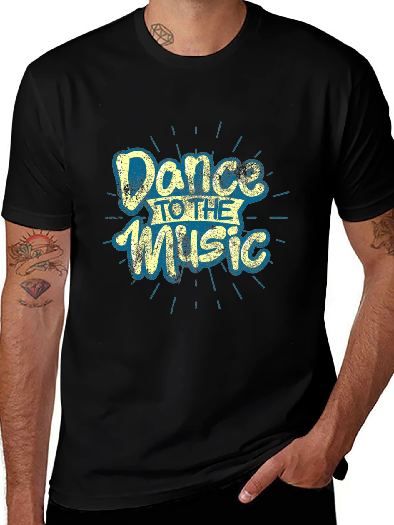 Variant 7 of Dance to the Music Graphic Tee - Black