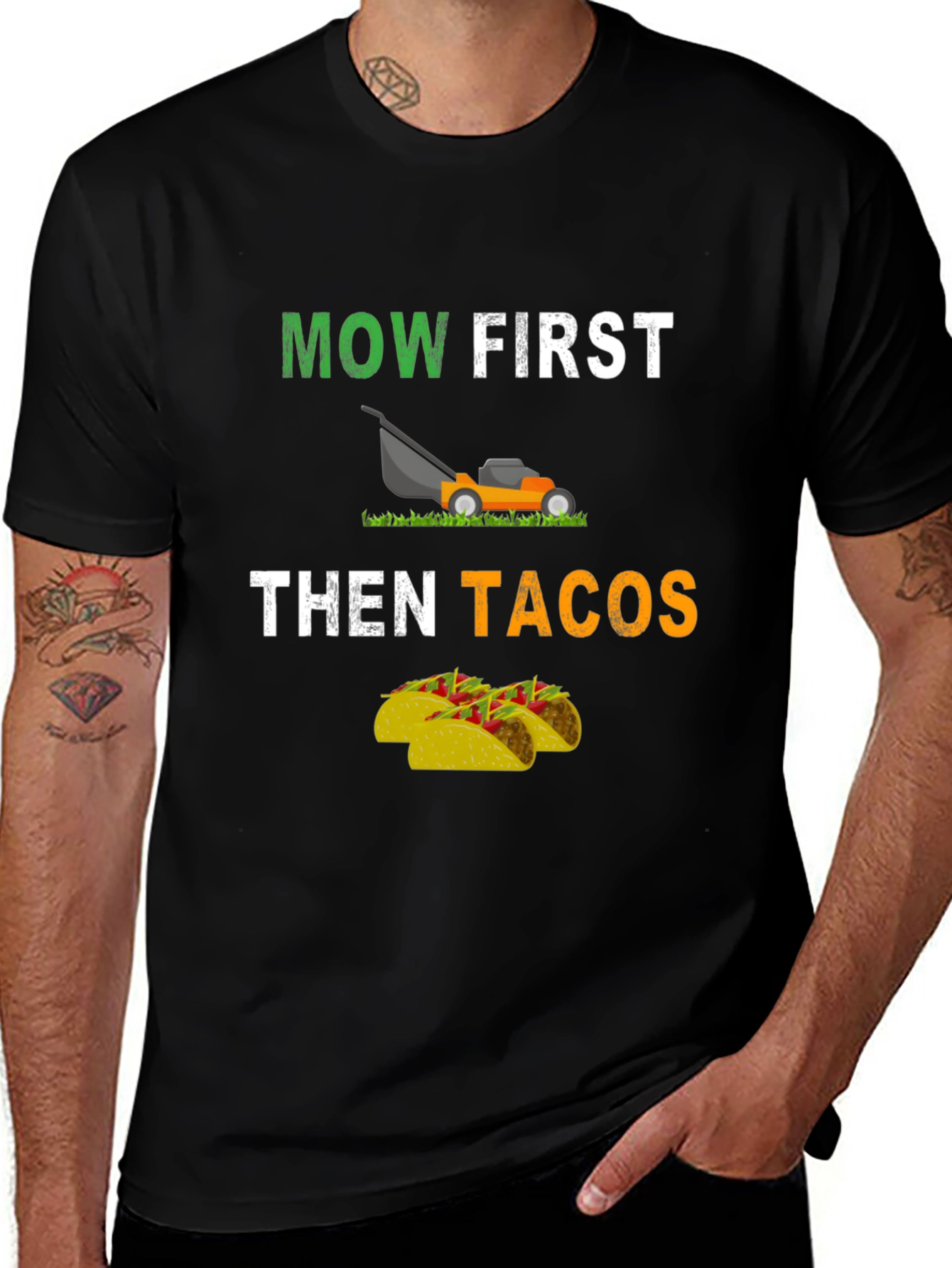 Variant 16 of Mow First Then Tacos Graphic T-Shirt