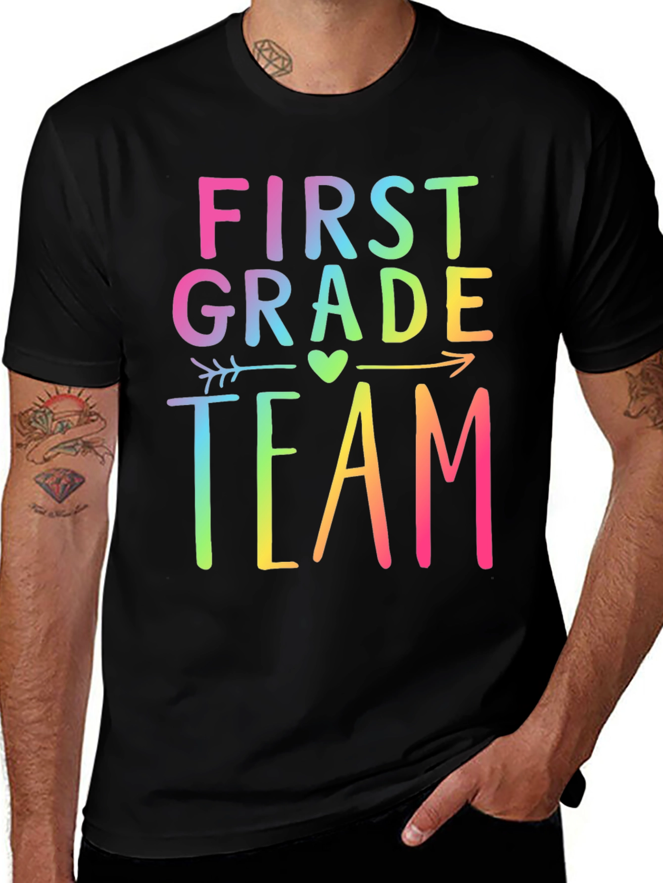Variant 13 of First Grade Team Teacher Shirt - Rainbow