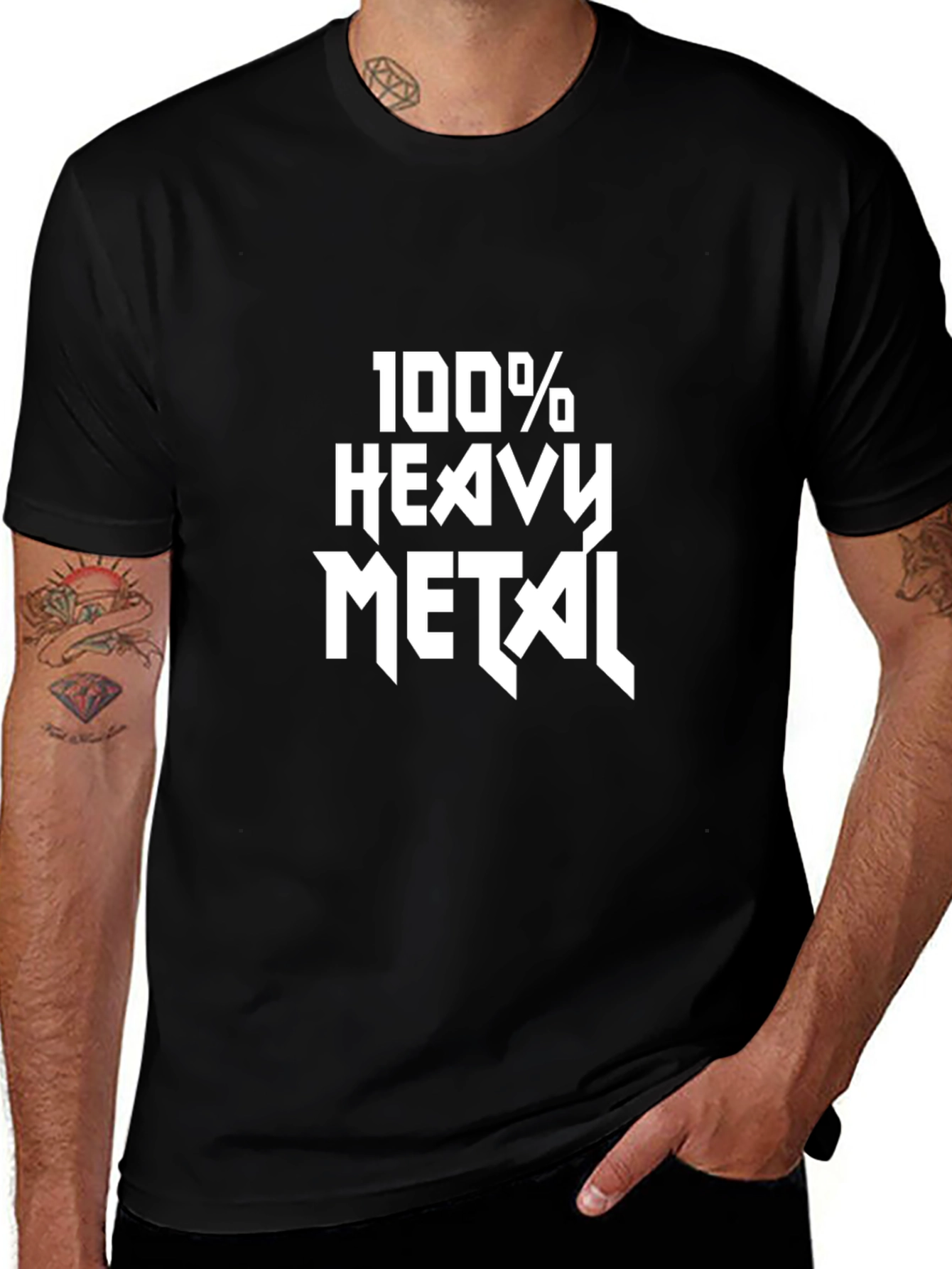 Variant 24 of 100% Heavy Metal Black Graphic Tee