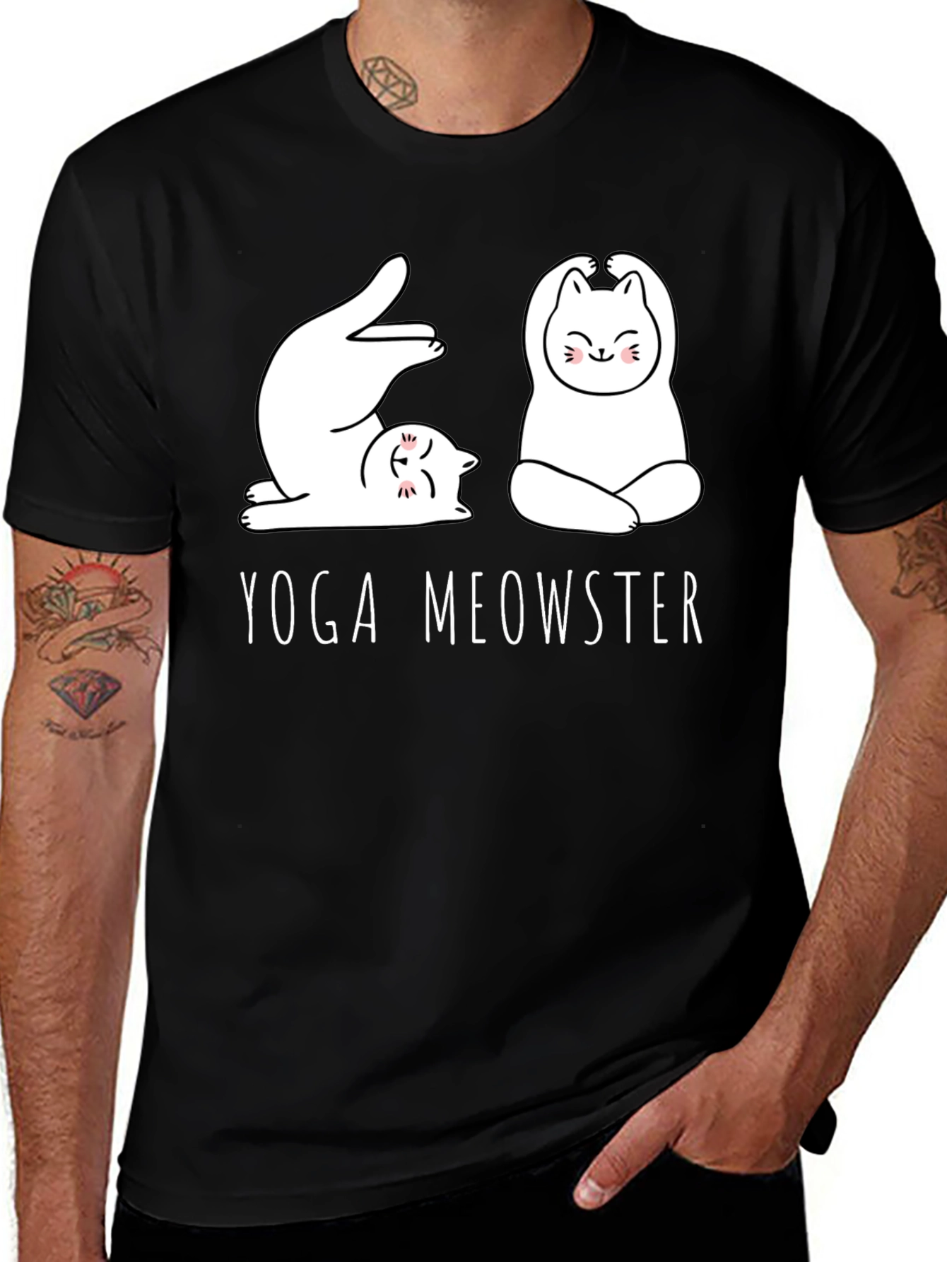 Variant 24 of Yoga Meowster Graphic Tee - Cute Cat Yoga Design