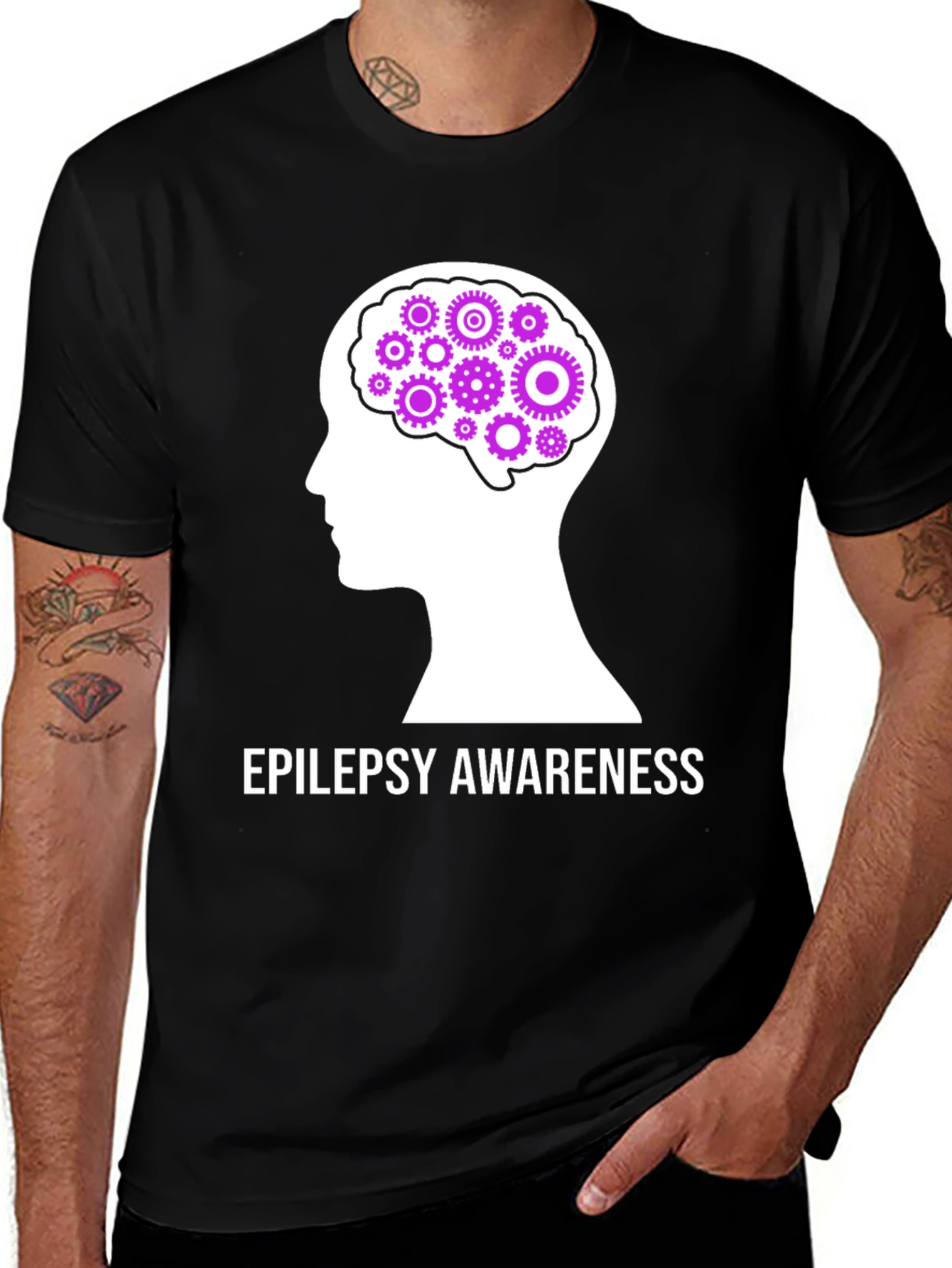 Epilepsy Awareness T-Shirt: Brain Gears Design