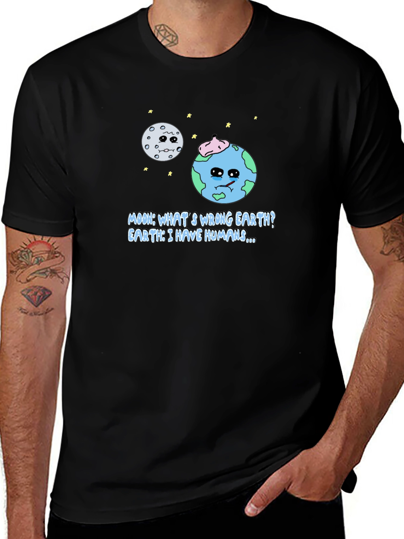 Variant 30 of Funny Earth & Moon Graphic Tee
