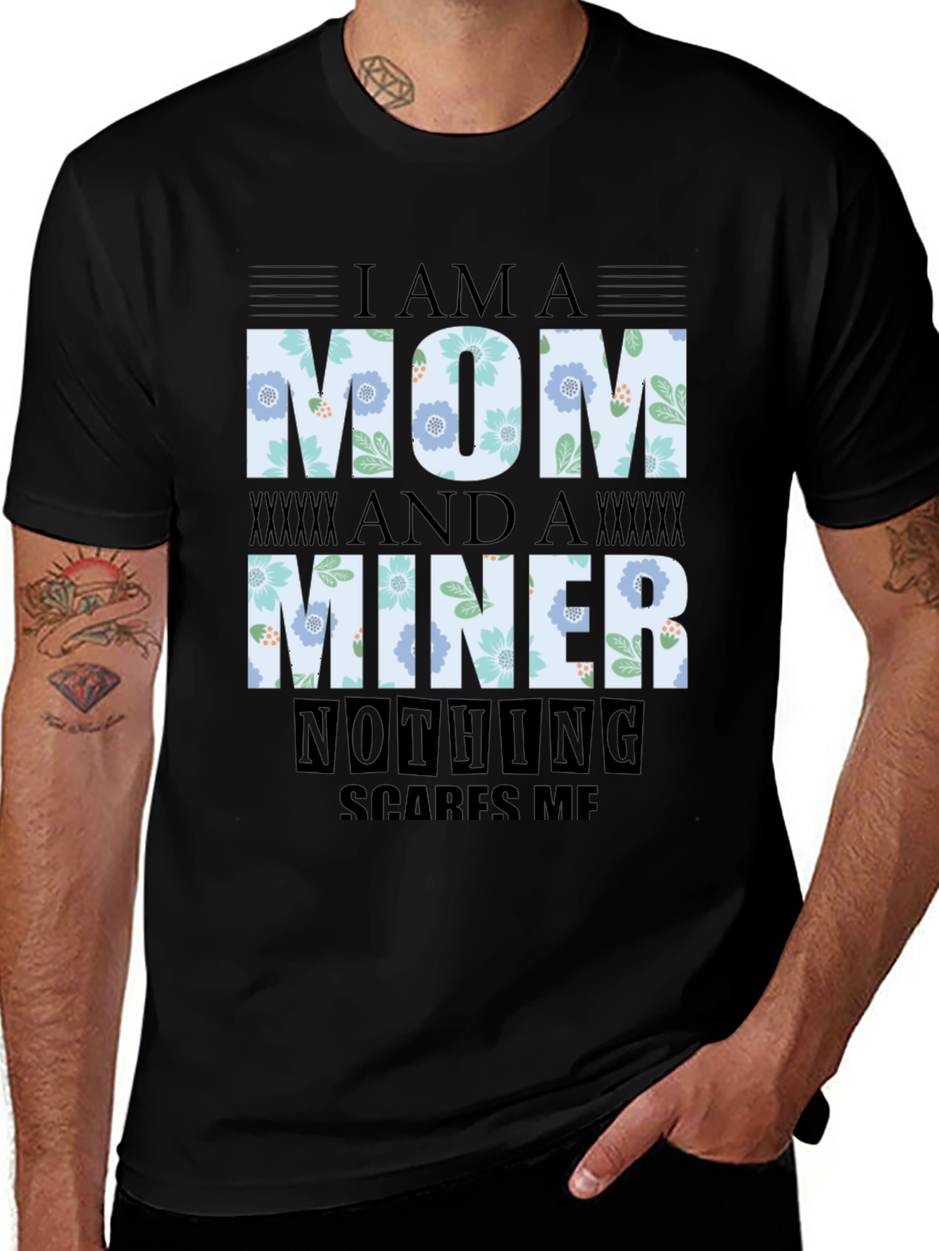 Black I'm A Mom And A Miner T-Shirt main image