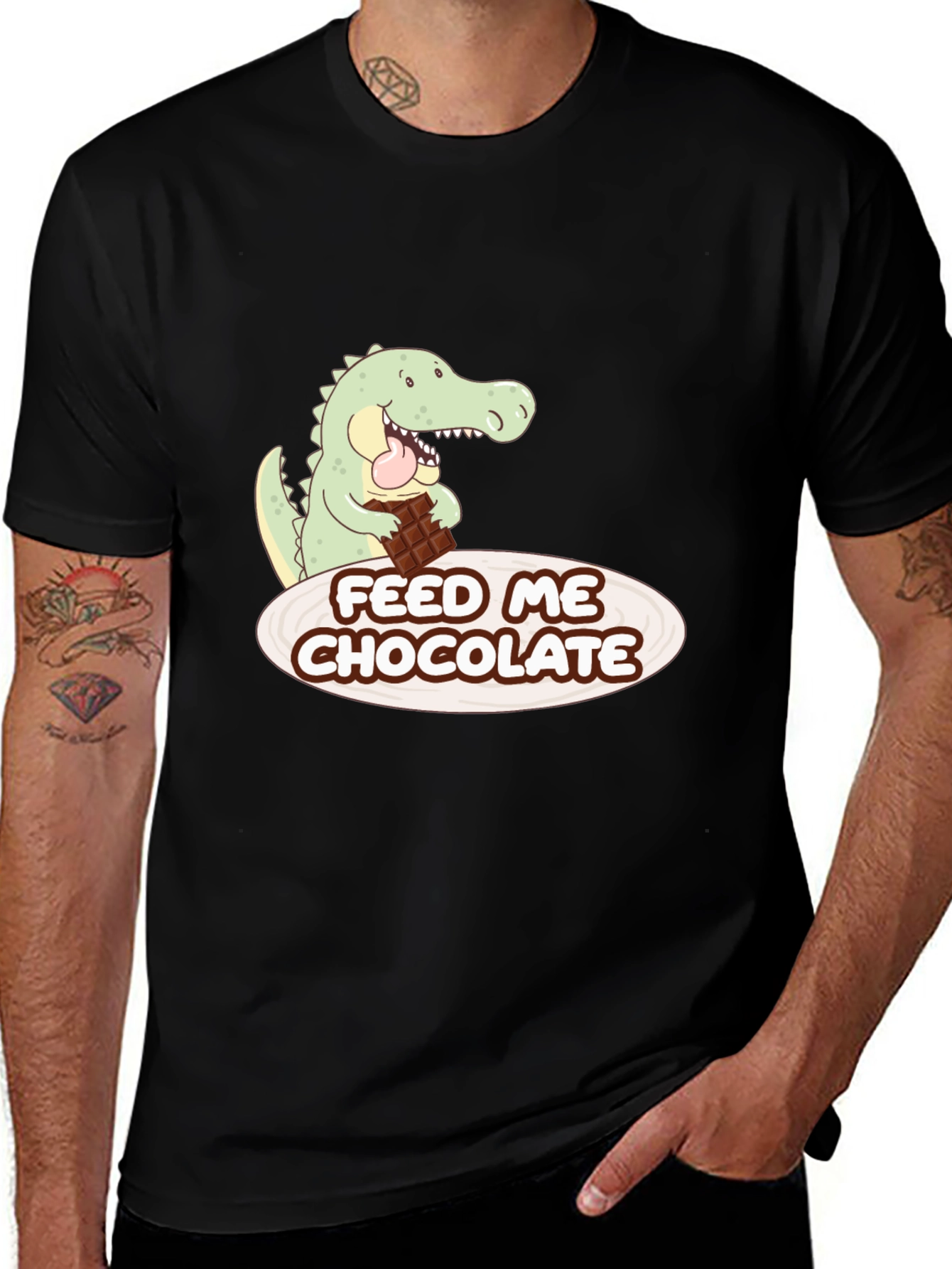 Variant 8 of Funny Alligator Chocolate Lover Graphic Tee