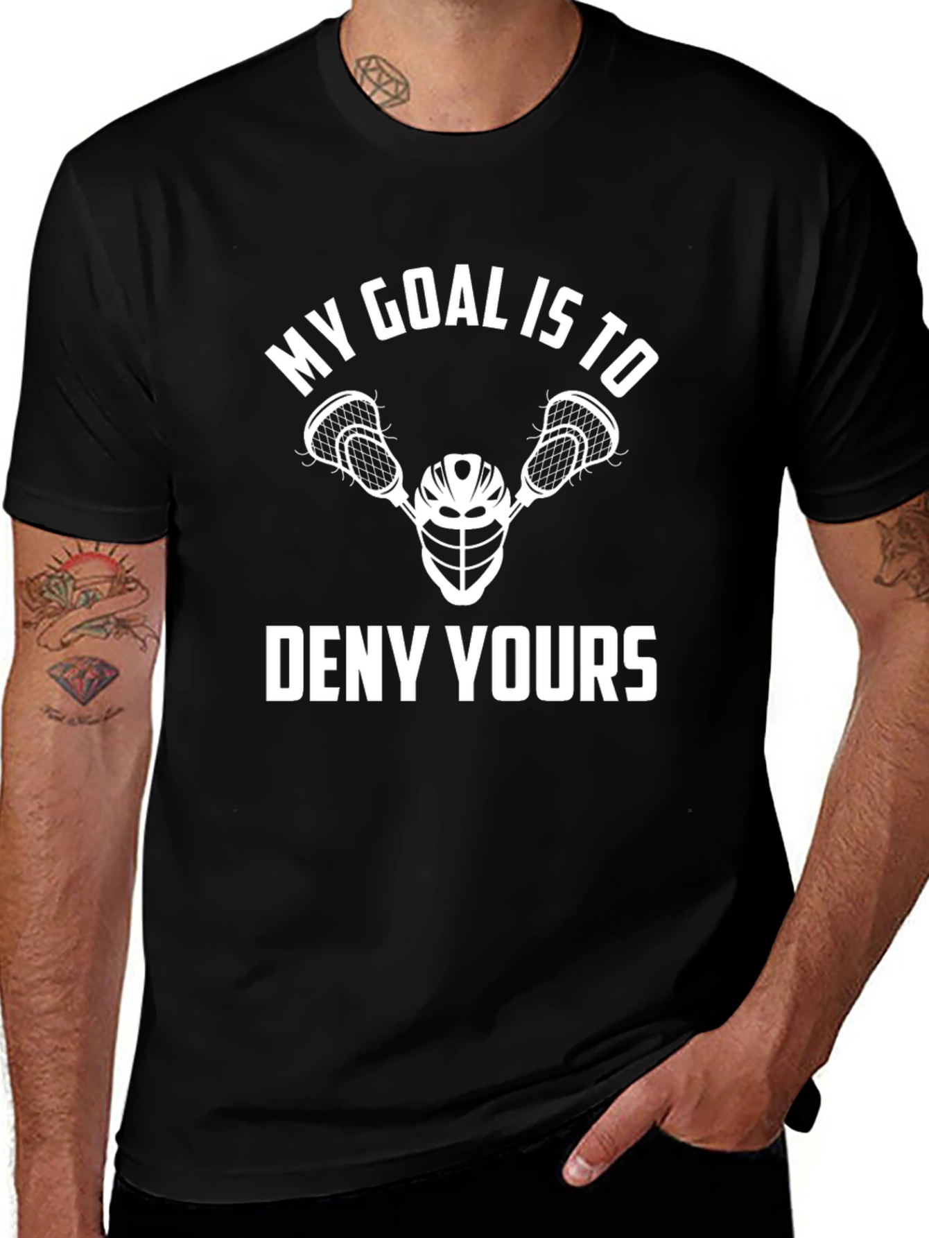 Lacrosse Goalie T-Shirt - My Goal Is To Deny Yours