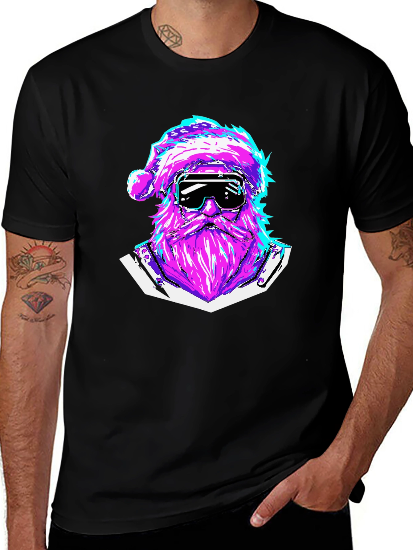Cyberpunk Santa Graphic Tee