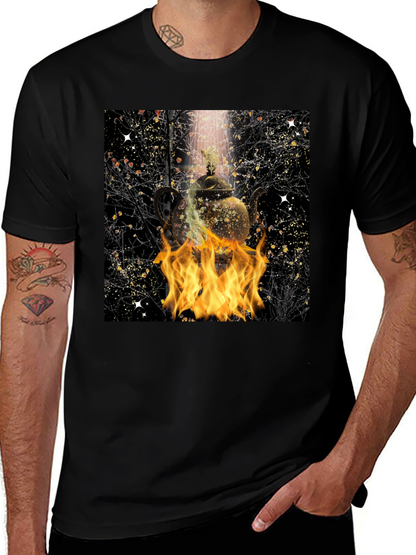 Variant 16 of Fiery Teapot Graphic Tee - Unique Style