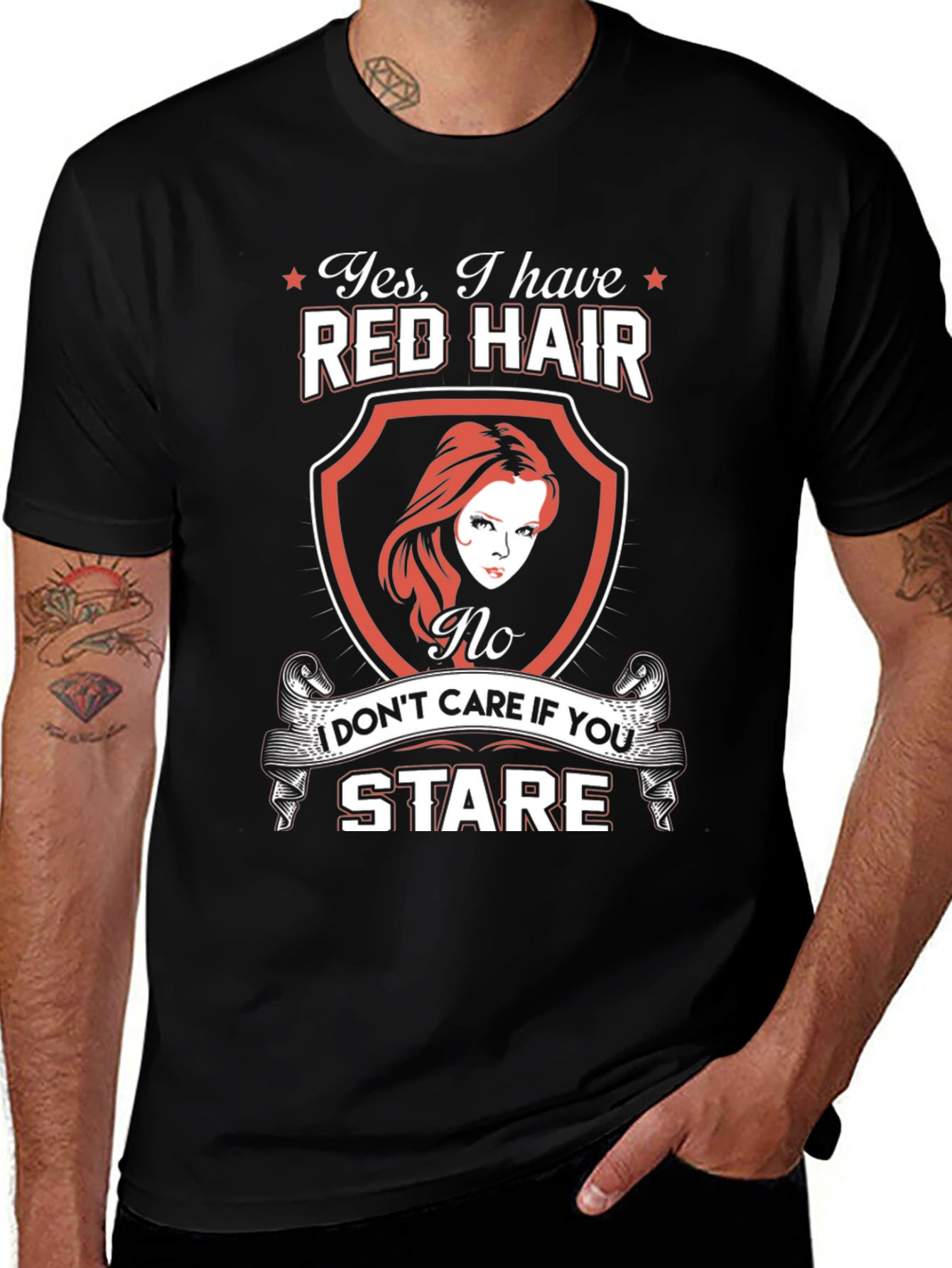 Red Hair Graphic Tee - Sassy & Bold Statement Shirt