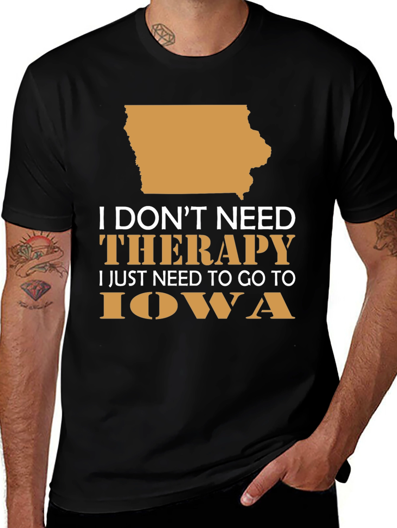 Iowa Therapy Graphic Tee - Black Cotton Comfort