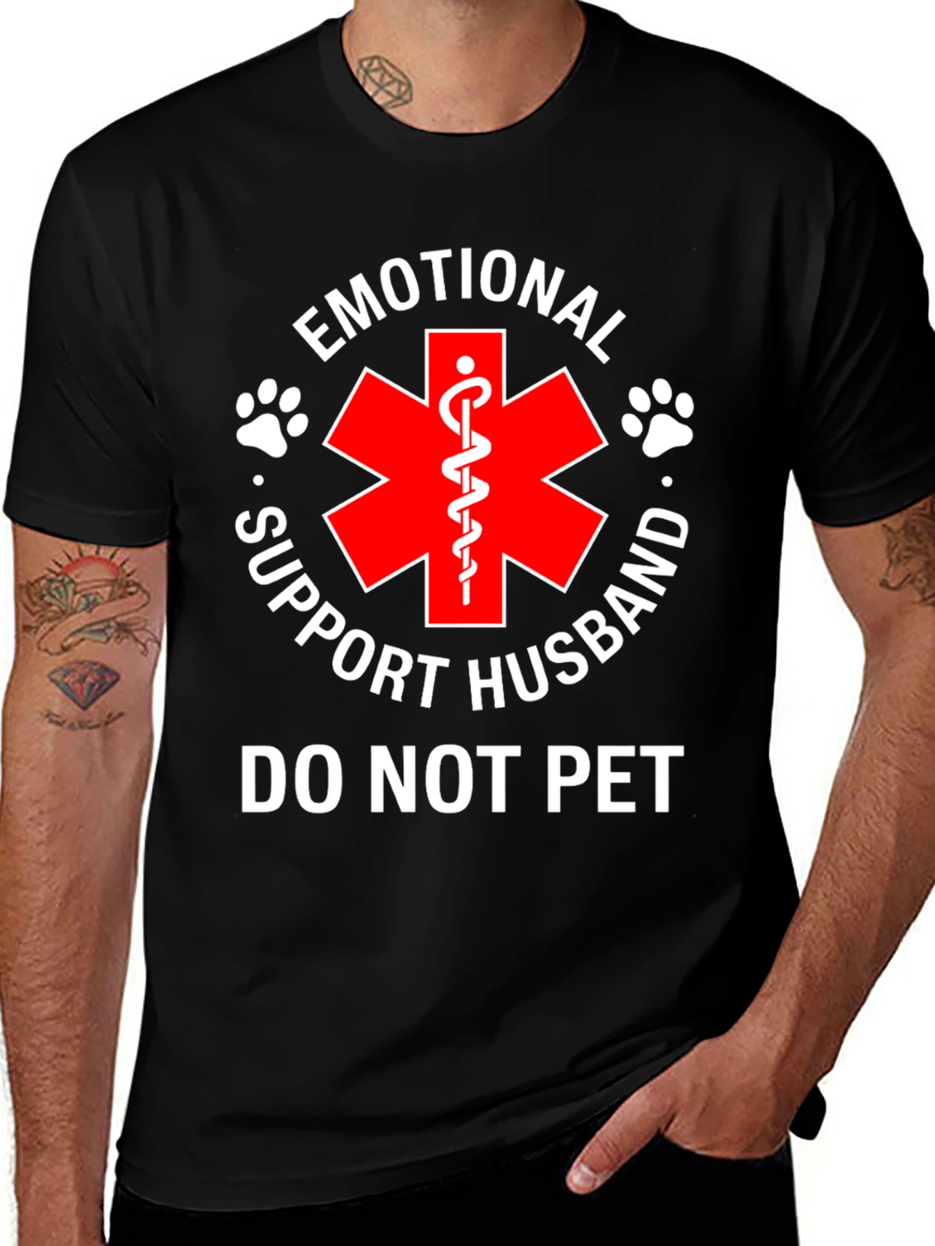 Variant 22 of Emotional Support Husband T-Shirt - Funny Graphic Tee