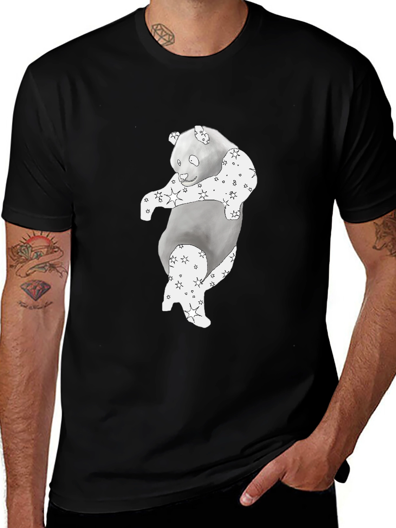 Variant 23 of Panda Star Print T-Shirt