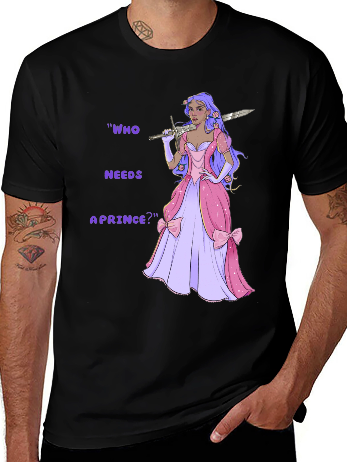 Variant 24 of Empowered Princess T-Shirt - Who Needs a Prince?