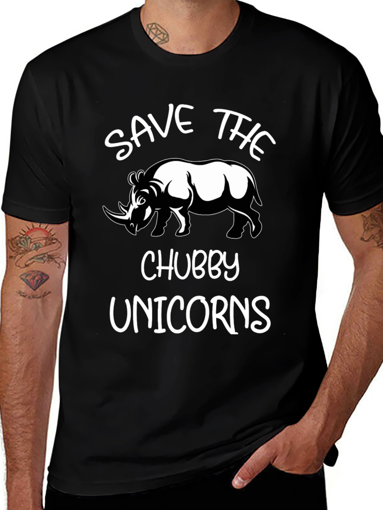 Variant 11 of Save The Chubby Unicorns Rhino Graphic Tee