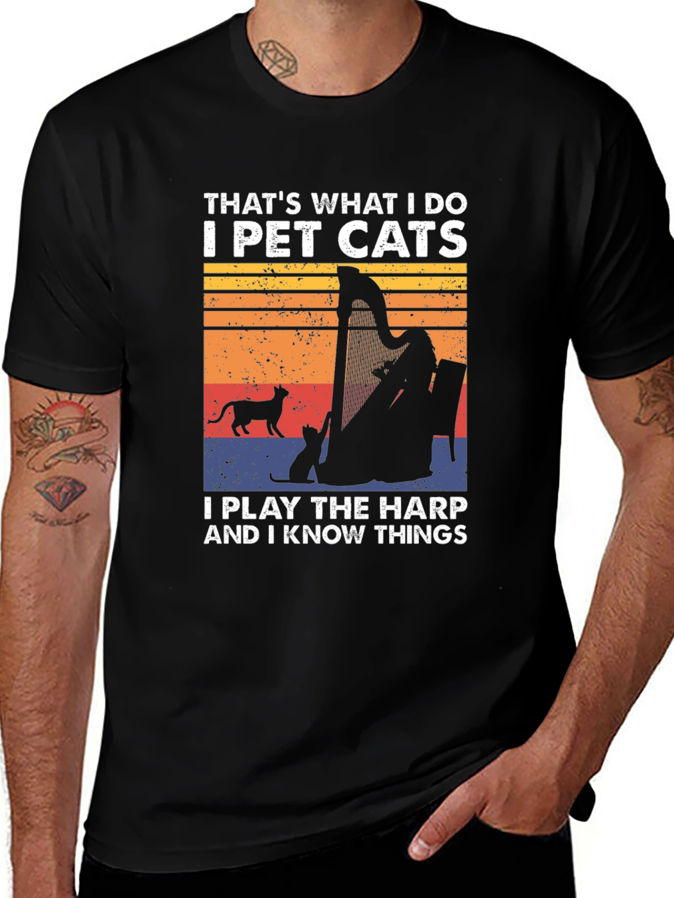 Variant 20 of Pet Cats & Harp Player Graphic T-Shirt